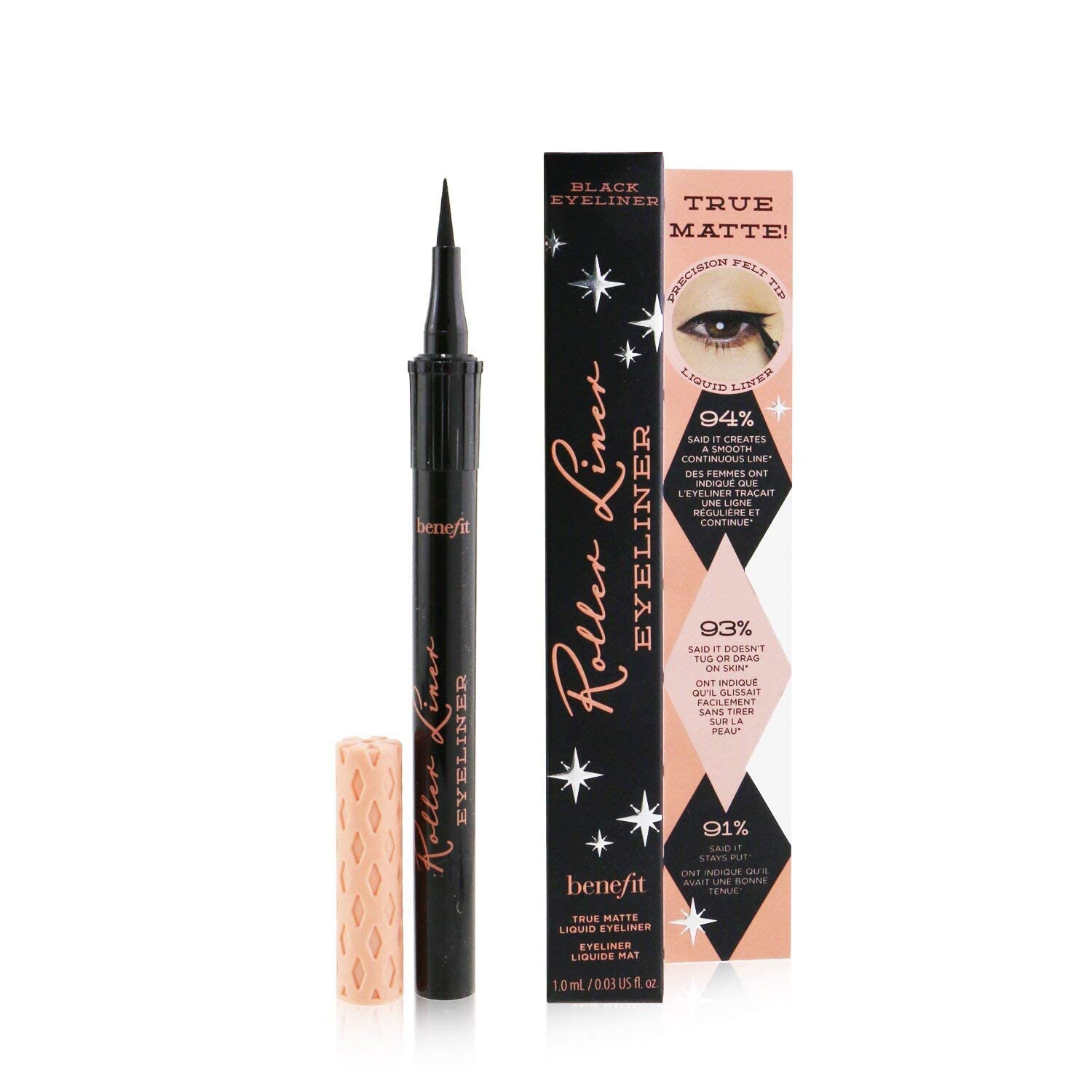 Foto 3 pulgar | Eyeliner Benefit Roller Liner True Matte Liquid Black 1 Ml - Venta Internacional