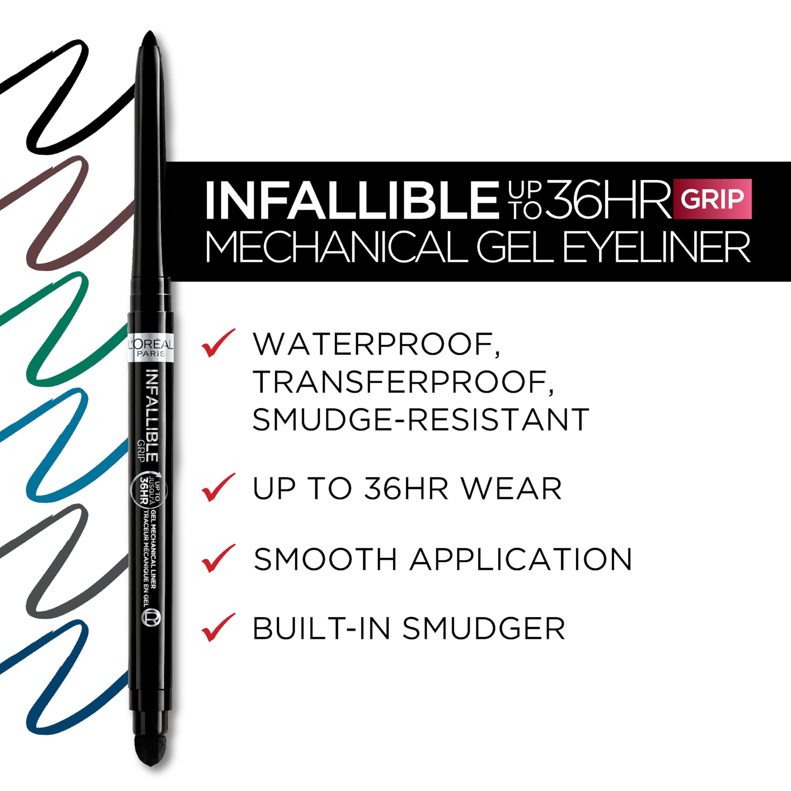 Foto 7 | Lápiz Delineador De Ojos L'oreal Paris Infallible Grip Waterproof 1 Ml - Venta Internacional.