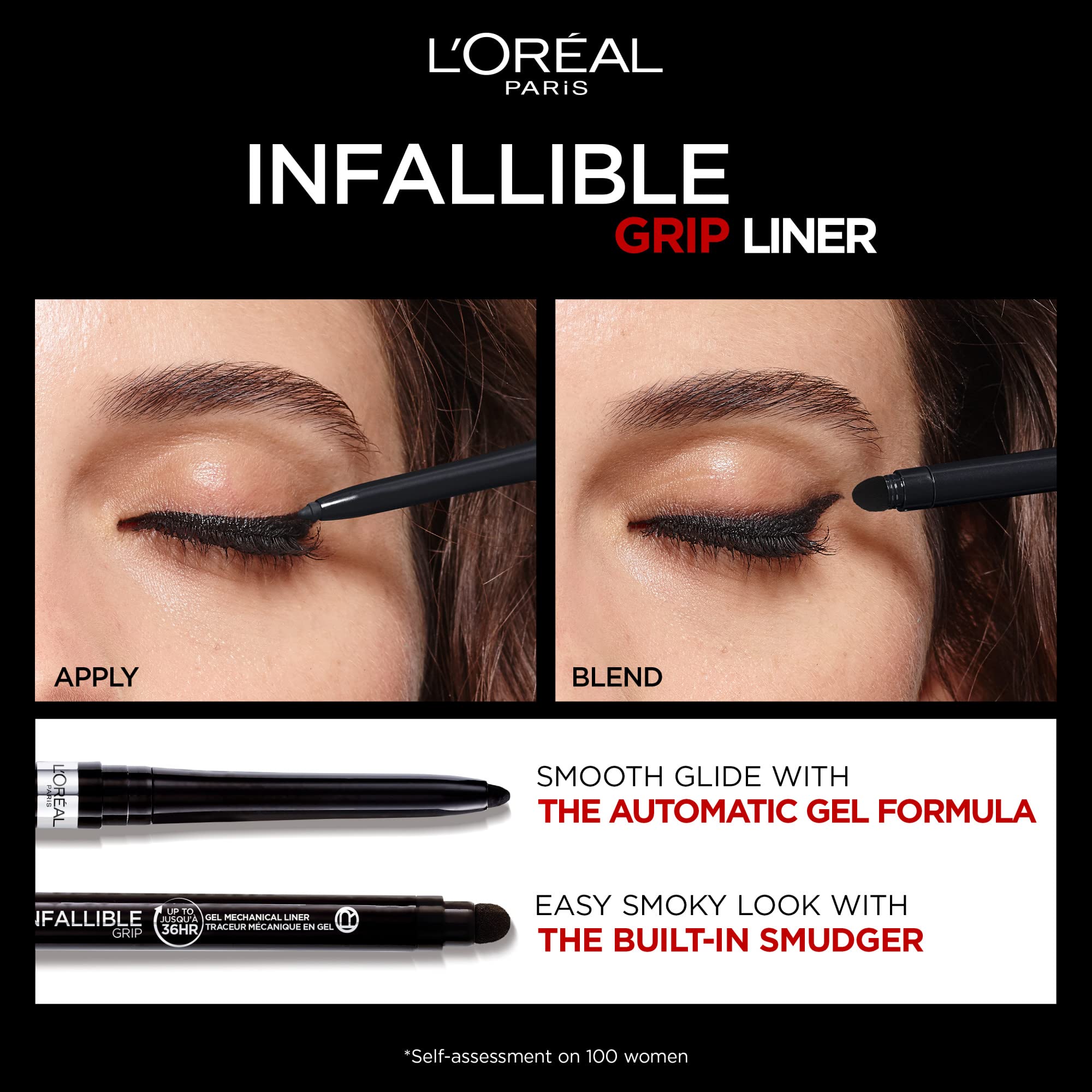 Foto 8 pulgar | Lápiz Delineador De Ojos L'oreal Paris Infallible Grip Intense Black - Venta Internacional.