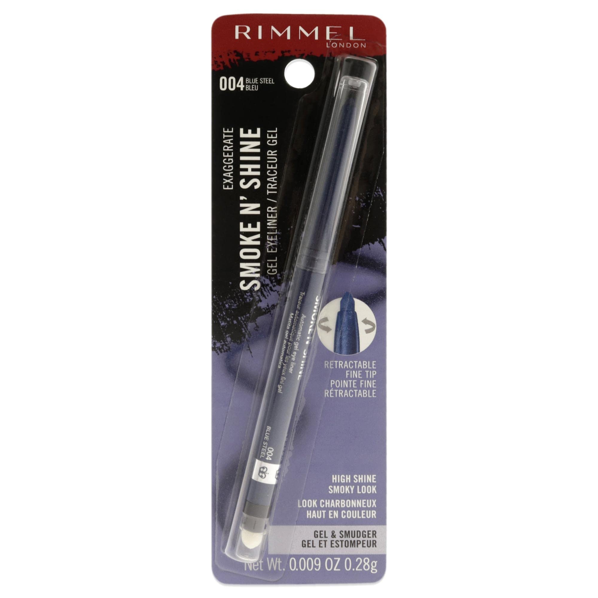 Delineador De Ojos Rimmel Exaggerate Smoke N Shine 004 Blue Steel - Venta Internacional.