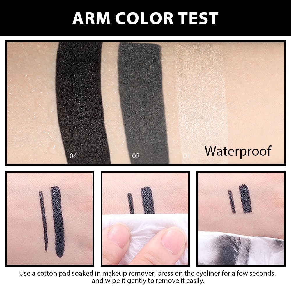 Foto 7 pulgar | Set De Maquillaje Evpct En Gel Delineador De Ojos A Prueba De Agua Negro Plateado - Venta Internacional.