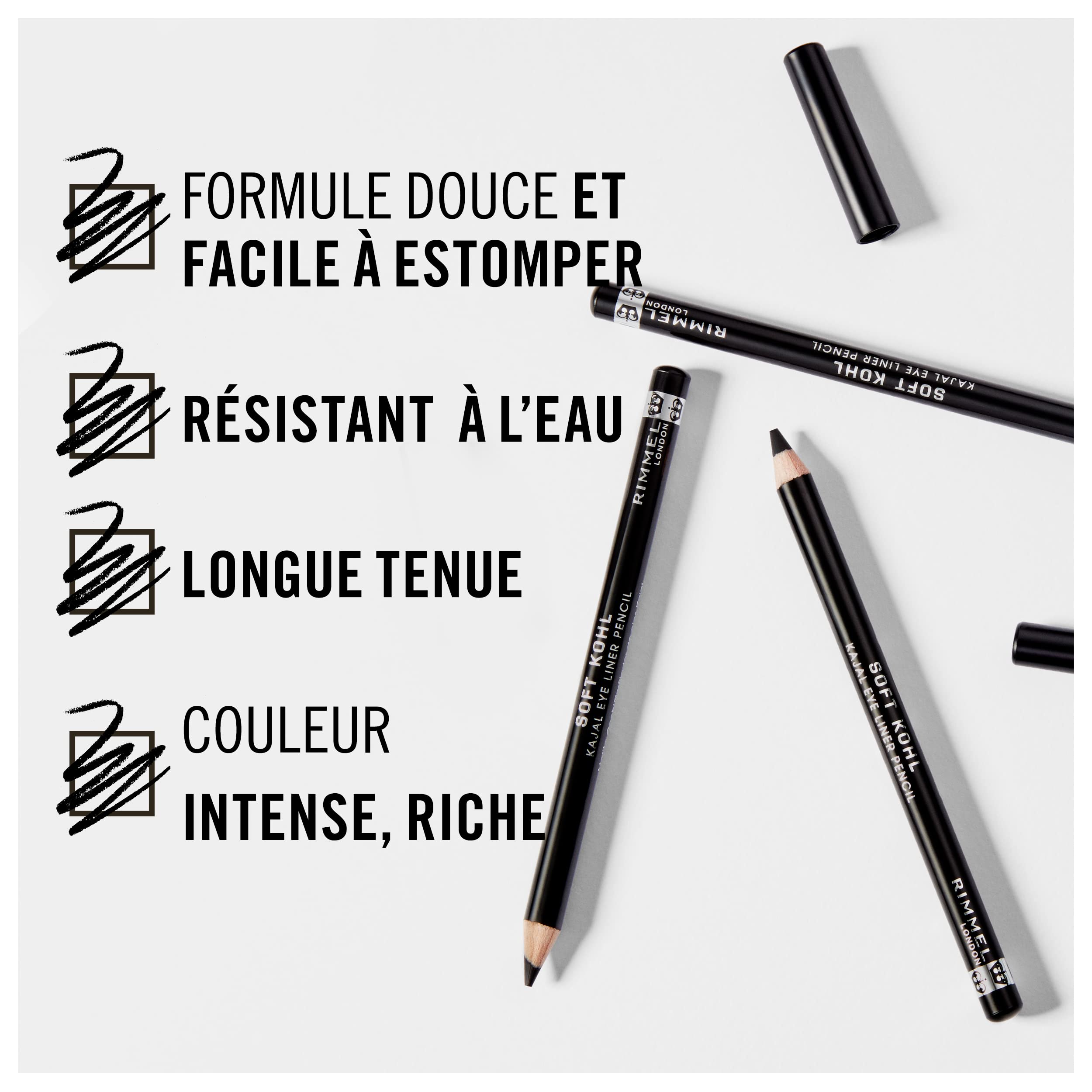 Foto 4 | Lápiz Delineador De Ojos Rimmel London Soft Kohl Kajal 061 Jet Black - Venta Internacional.