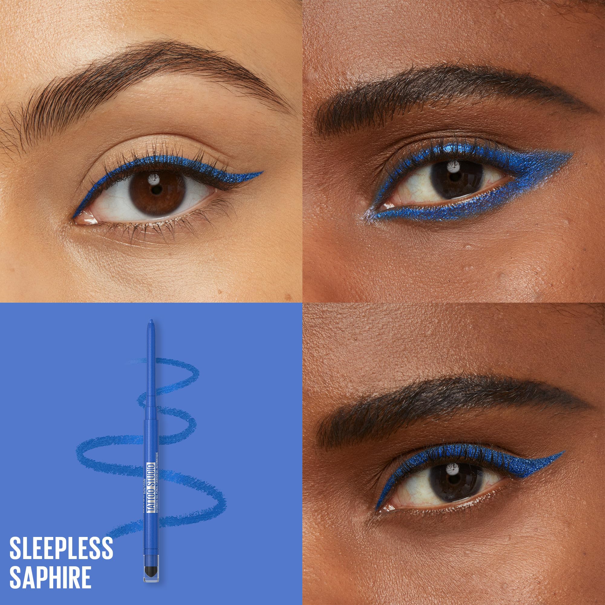 Foto 2 | Delineador De Ojos Maybelline Tattoo Studio Waterproof Sleepeless Sapphire - Venta Internacional.