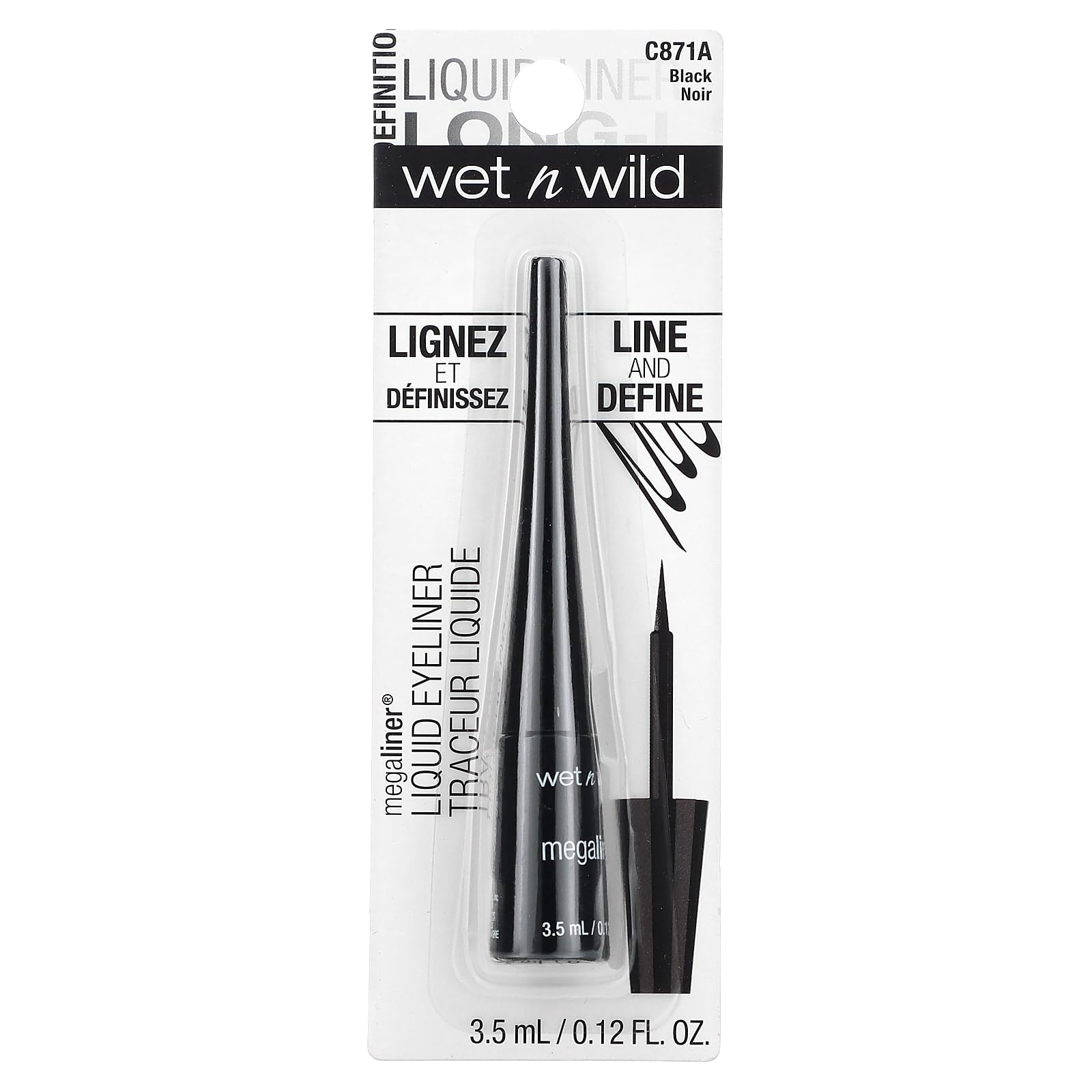 Foto 2 | Delineador Líquido Wet N Wild Megaliner Black - Venta Internacional.