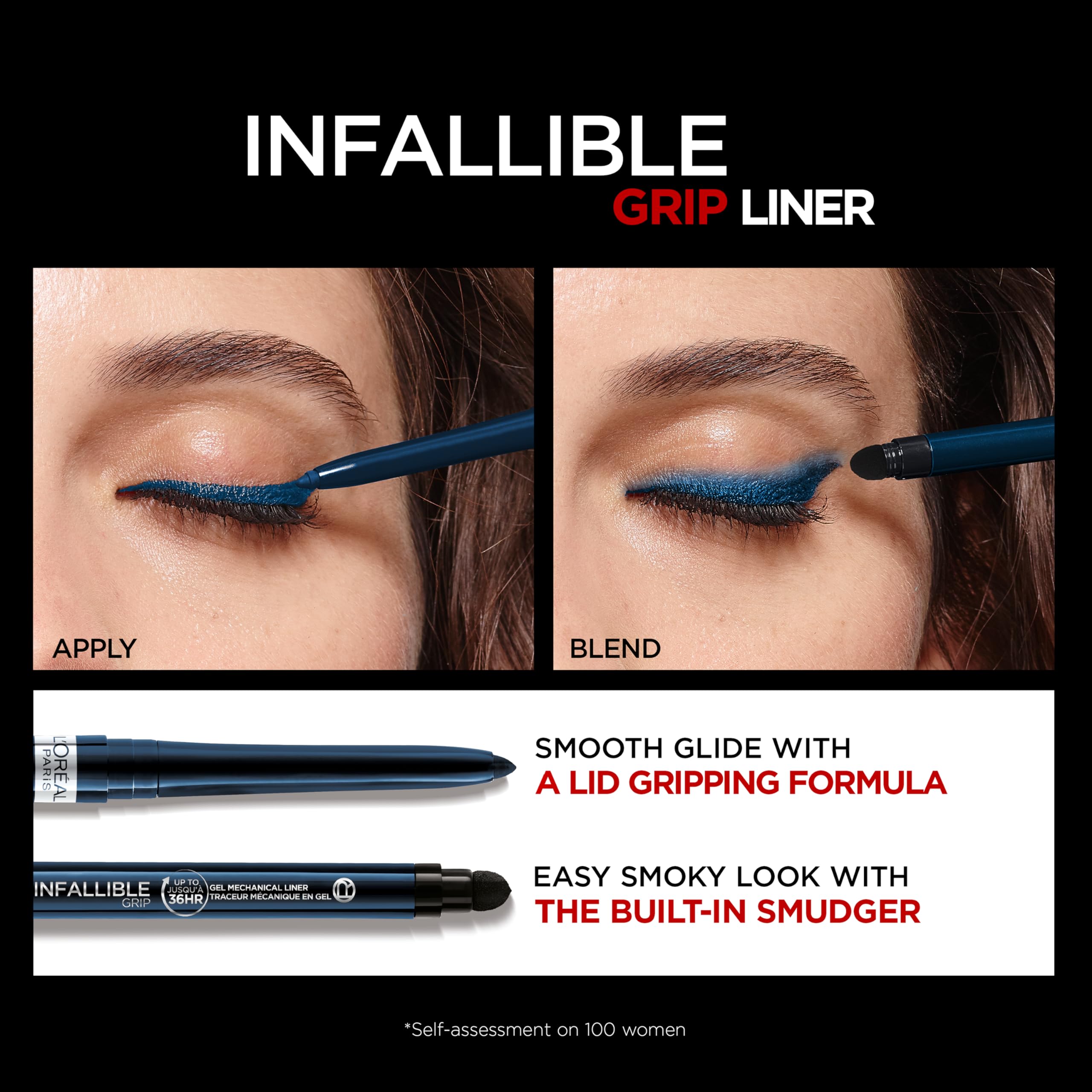 Foto 5 | Lápiz Delineador De Ojos L'oreal Paris Infallible Grip Blue Jersey 0.3 Ml - Venta Internacional.