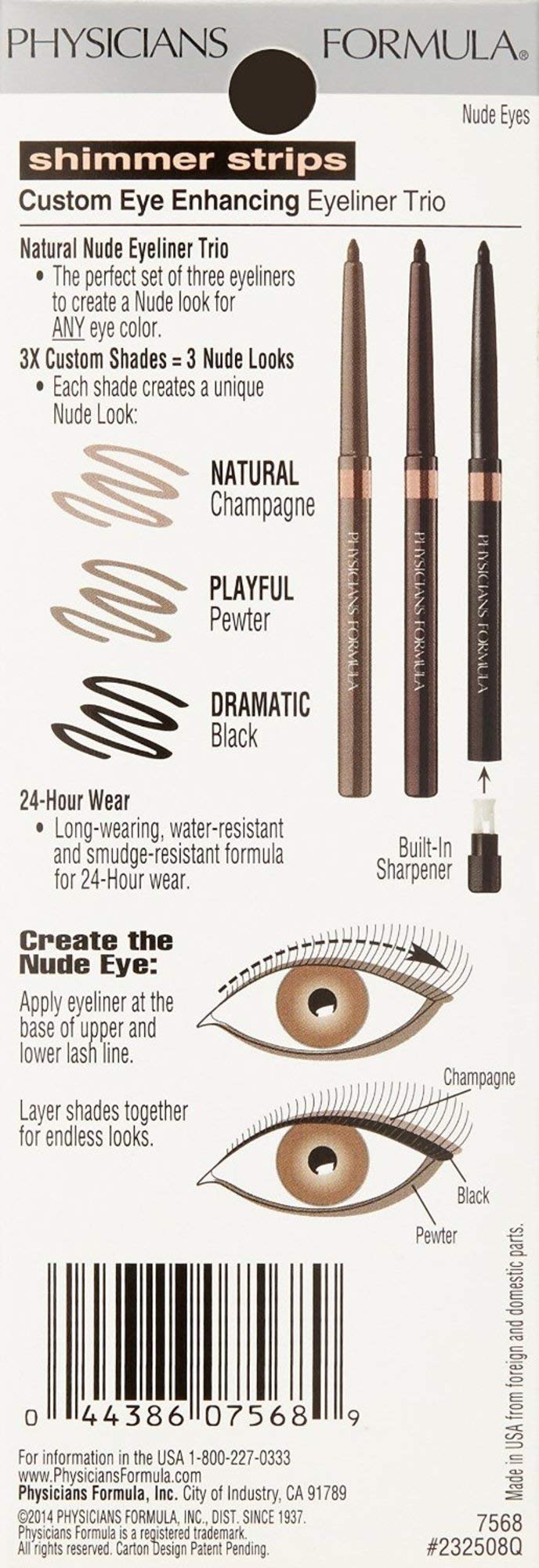 Foto 4 pulgar | Set De Lápices Delineadores De Ojos Physicians Formula Shimmer X3 - Venta Internacional.