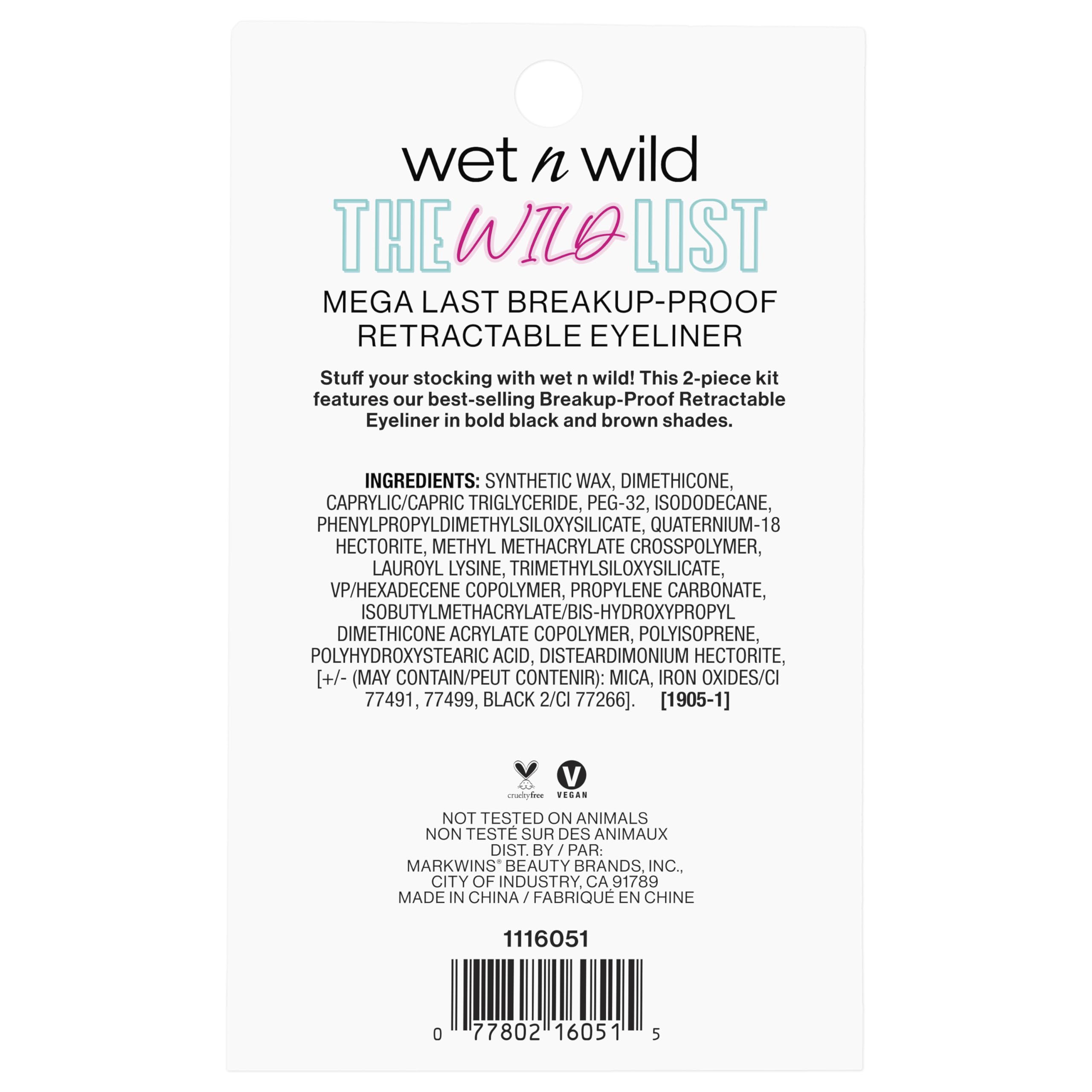 Foto 4 | El Delineador De Ojos Se Volvió Loco The Wild List Breakup Proof Liner Duo - Venta Internacional.