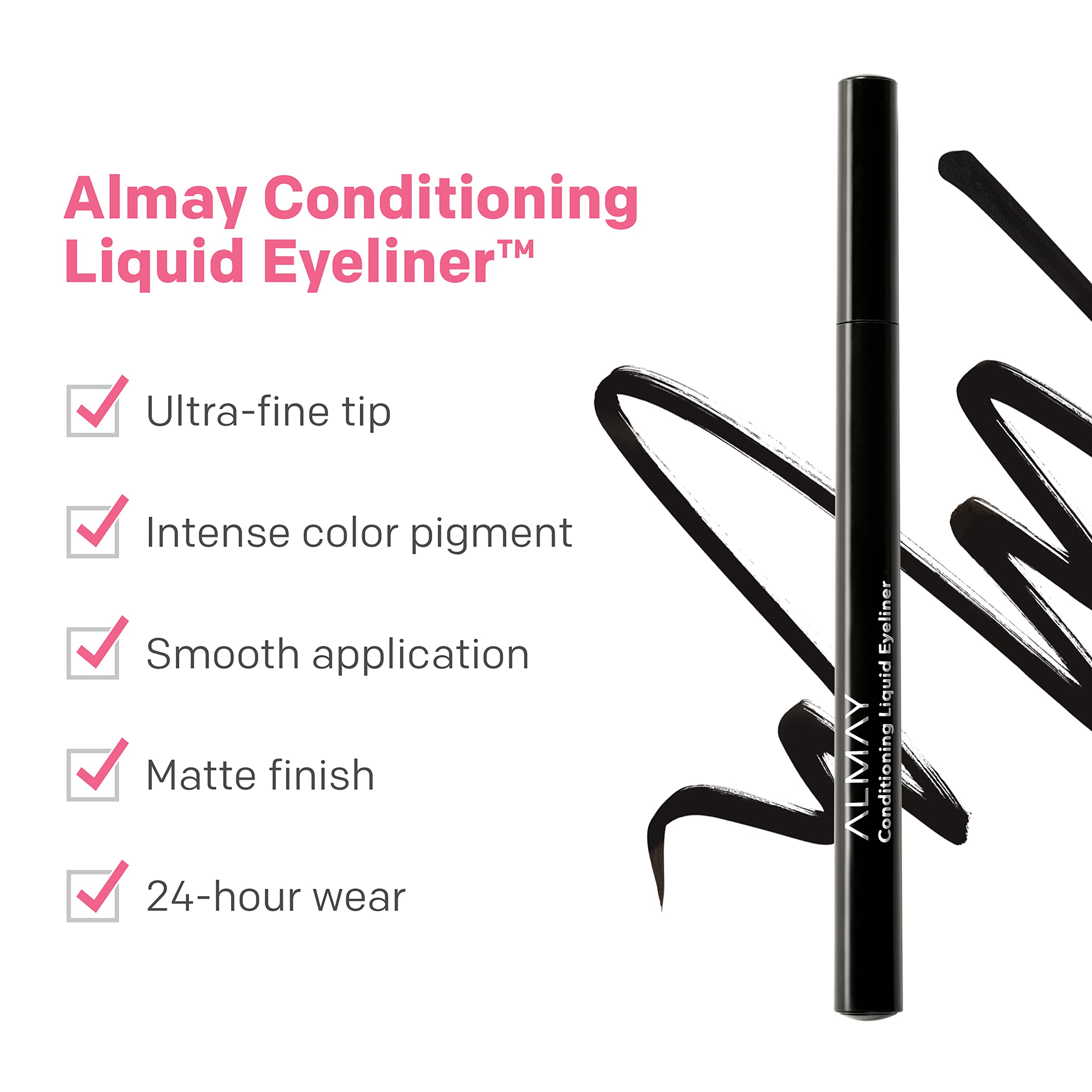 Foto 5 | Delineador De Ojos Líquido Almay Conditioner Waterproof 10, Negro, 1 Ml - Venta Internacional.