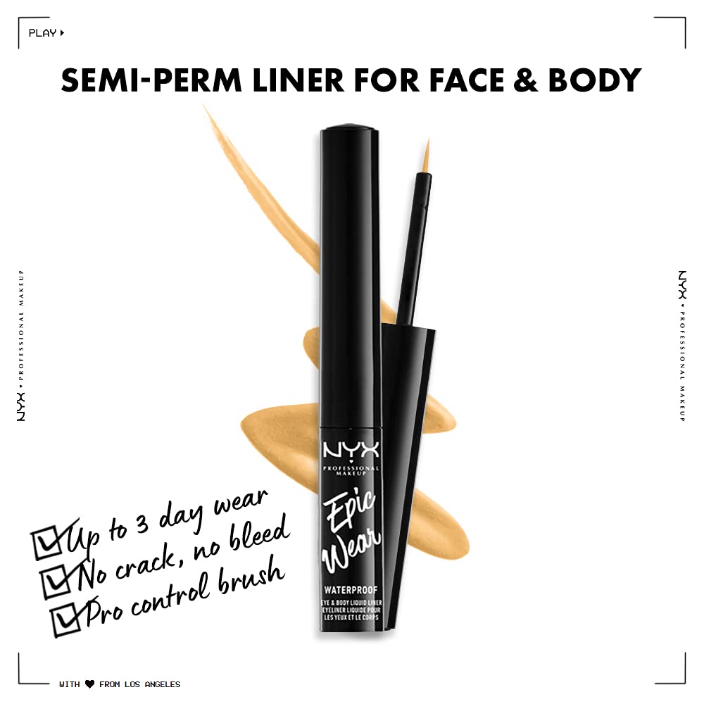 Foto 3 | Eyeliner Nyx Professional Makeup Epic Wear Liquid Yellow - Venta Internacional.