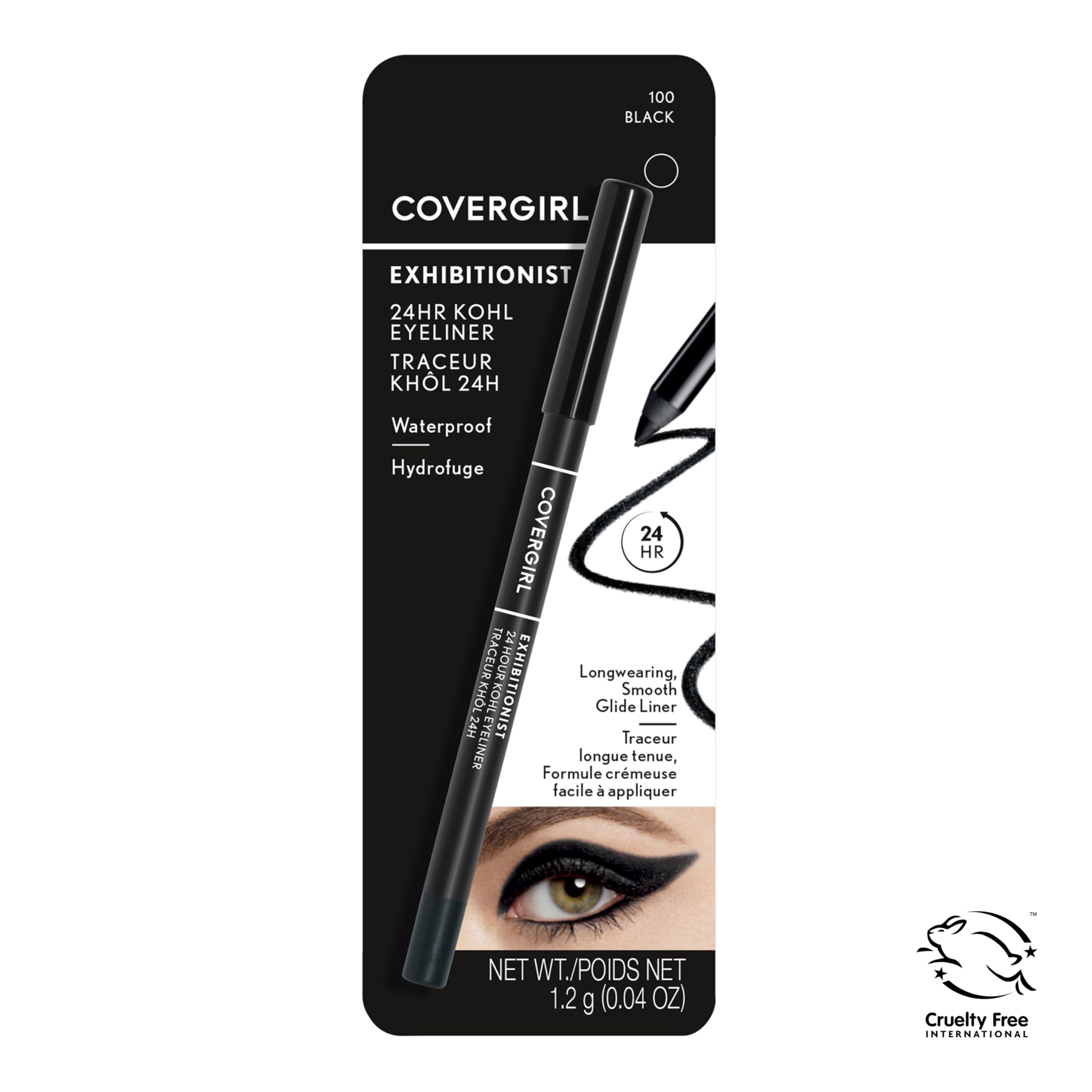 Foto 8 pulgar | Delineador De Ojos Covergirl Exhibitionist 24 Horas Kohl Black 1.2 Ml - Venta Internacional.