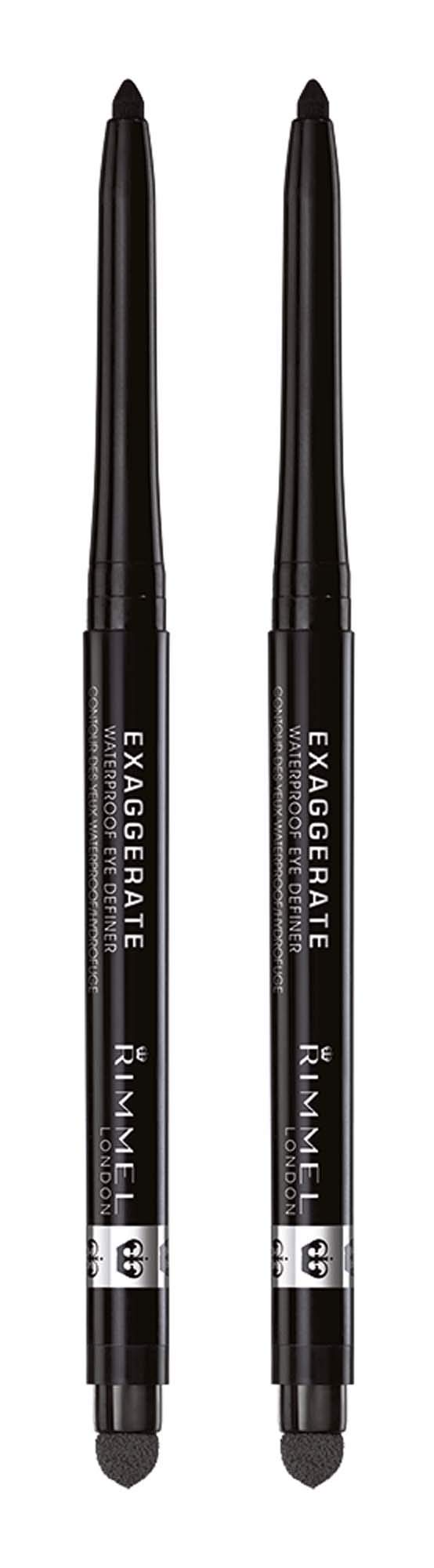 Foto 2 pulgar | Delineador De Ojos Rimmel London Exagerate Auto Waterproof Negro 2x - Venta Internacional.