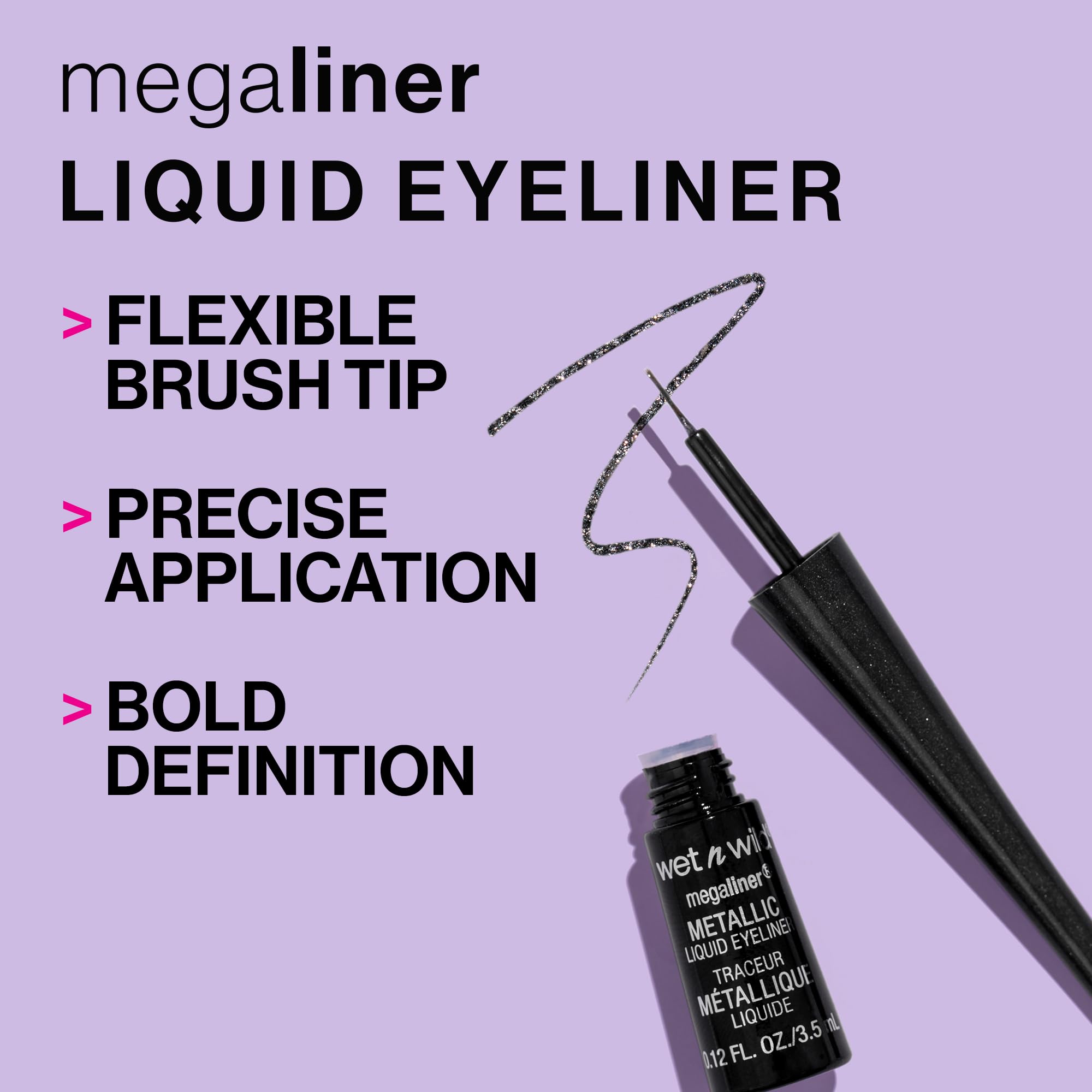 Foto 2 | Delineador Líquido Wet N Wild Megaliner Metallic Cosmic Black - Venta Internacional.