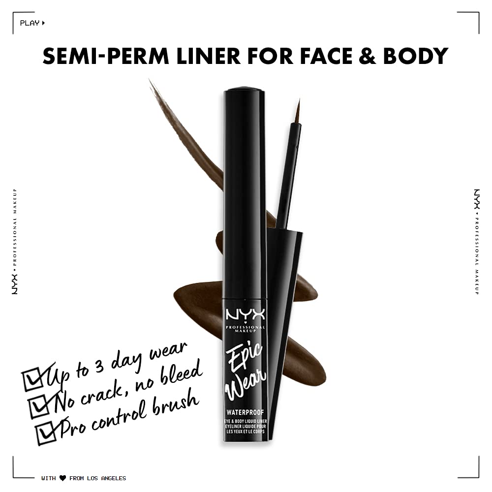Foto 4 pulgar | Delineador De Ojos Nyx Professional Makeup Epic Wear Marrón Líquido - Venta Internacional.