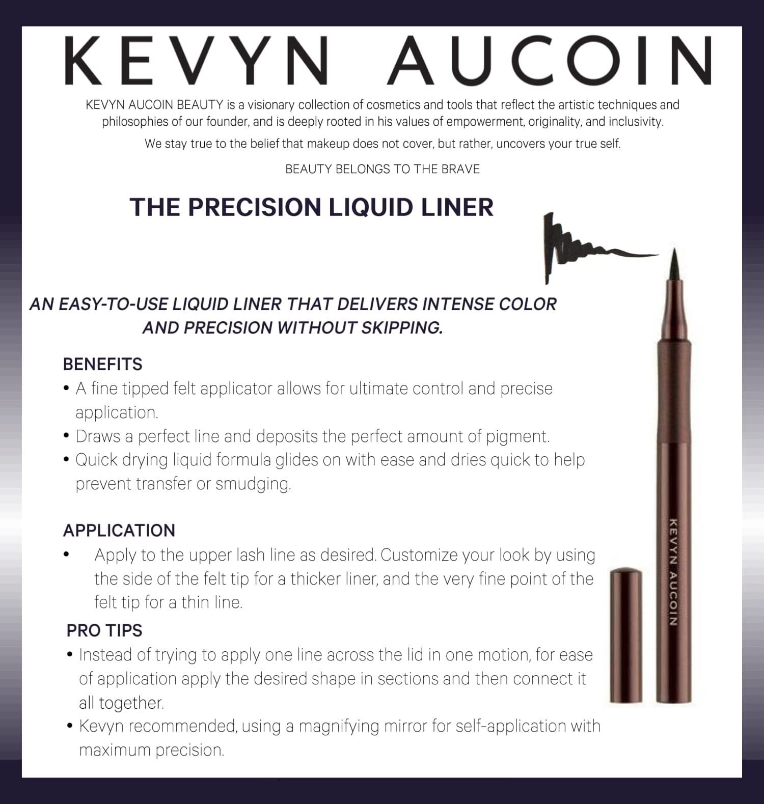 Foto 6 pulgar | Delineador De Ojos Kevyn Aucoin The Precision Liquid Liner Black 1 Ml - Venta Internacional.