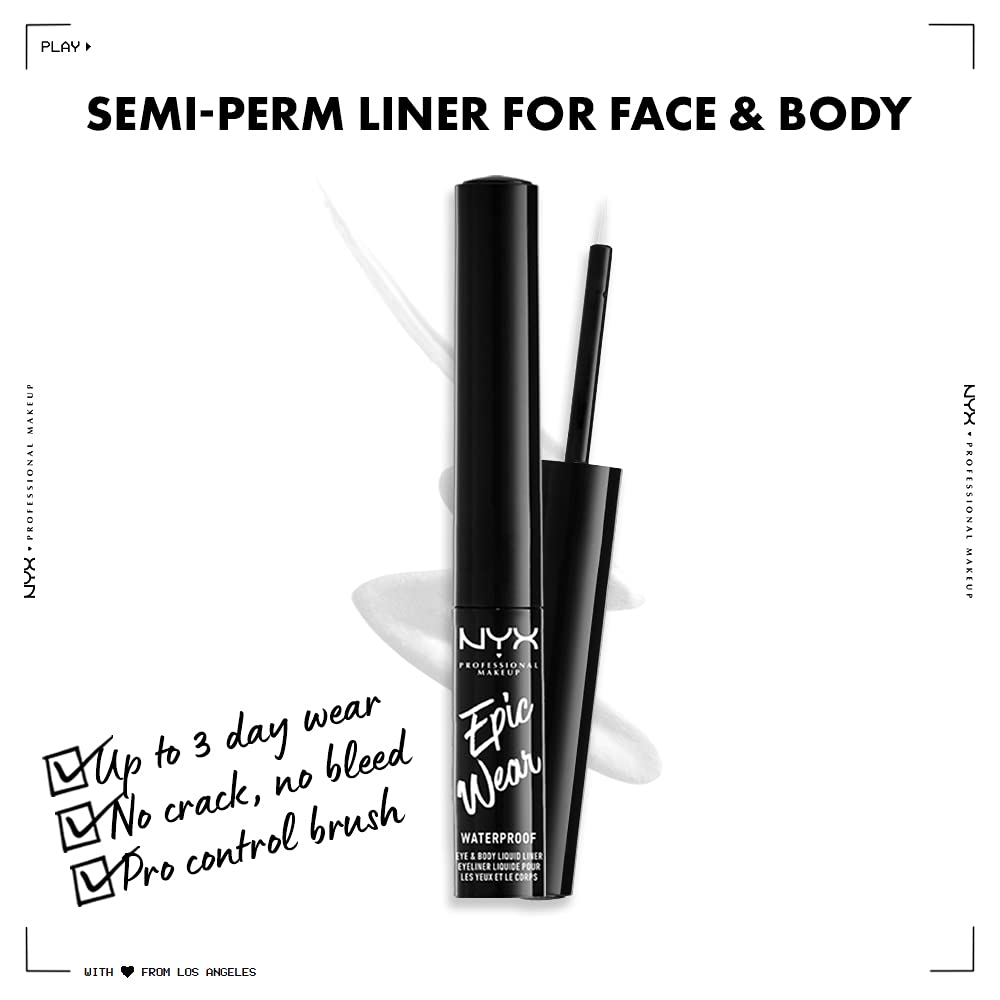 Foto 3 | Eyeliner Nyx Professional Makeup Epic Wear Liquid White - Venta Internacional.