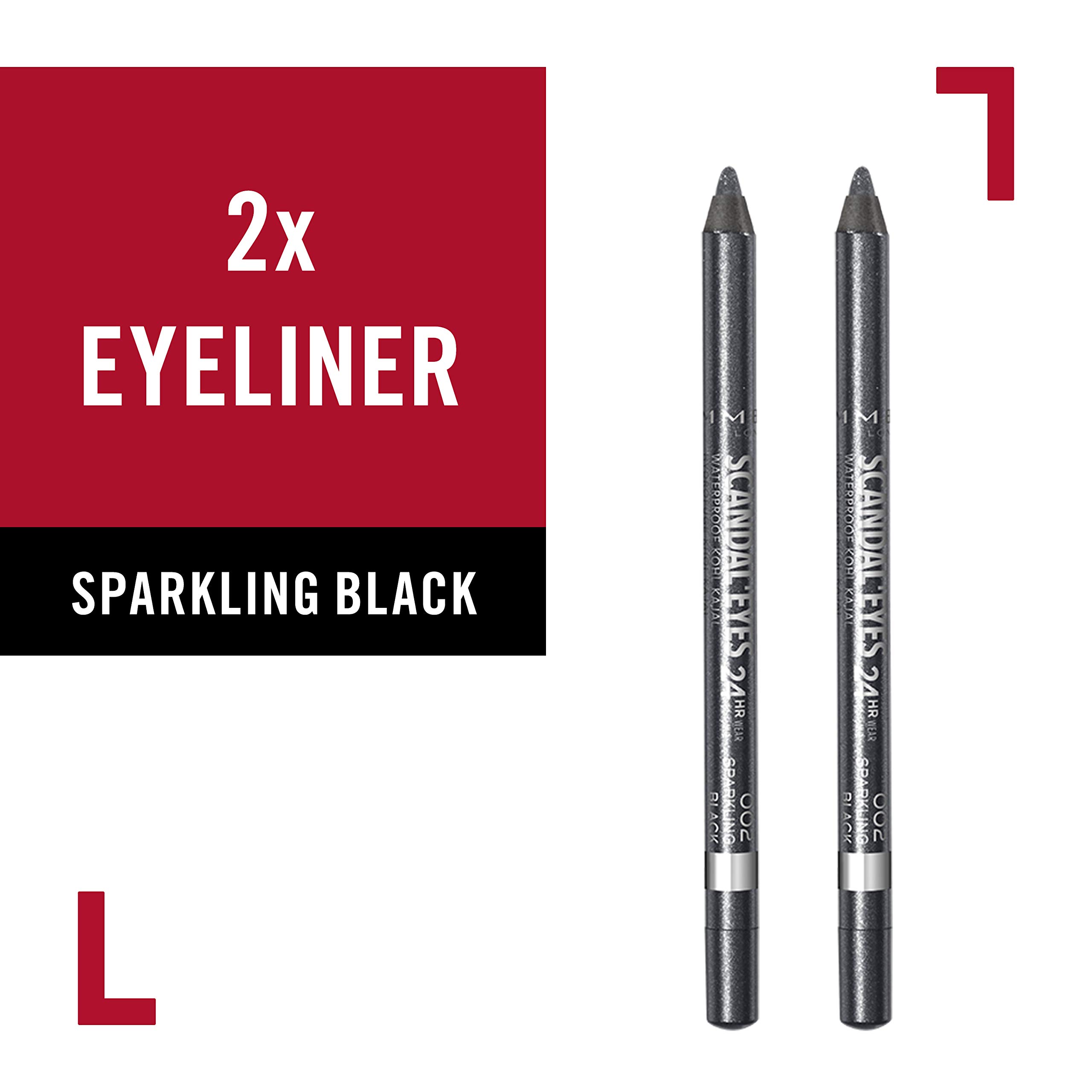 Foto 3 pulgar | Delineador de Ojos Rimmel Scandaleyes Waterproof Kohl Kajal Black 2 Piezas - Venta Internacional