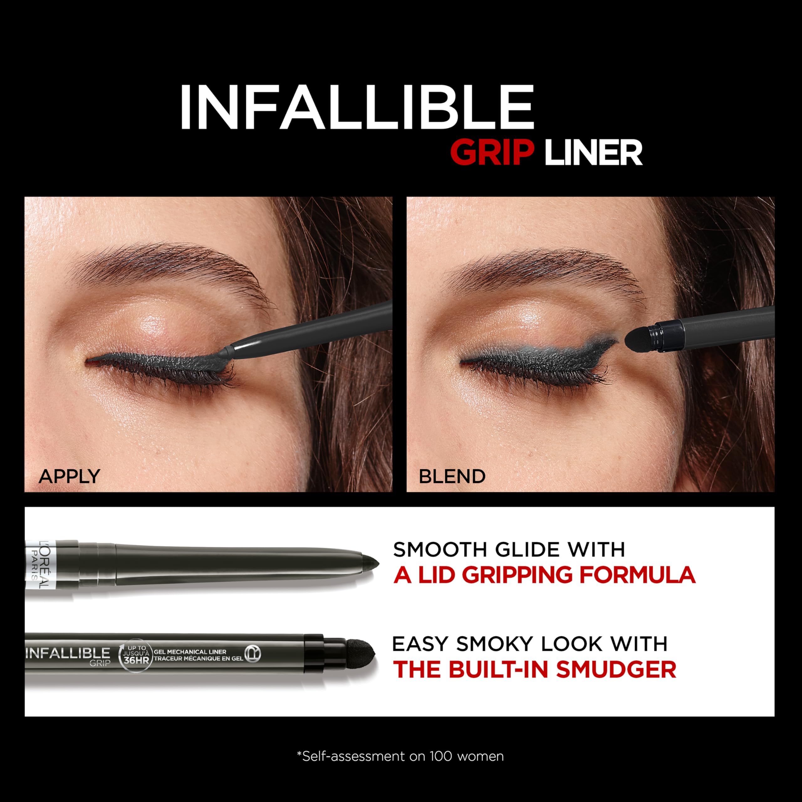 Foto 6 pulgar | Lápiz Delineador De Ojos L'oreal Paris Infallible Grip Waterproof 1 Ml - Venta Internacional.