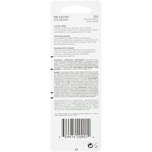 Foto 4 pulgar | Delineador Líquido Revlon Colorstay Blackest Black 251 2.5 Ml - Venta Internacional