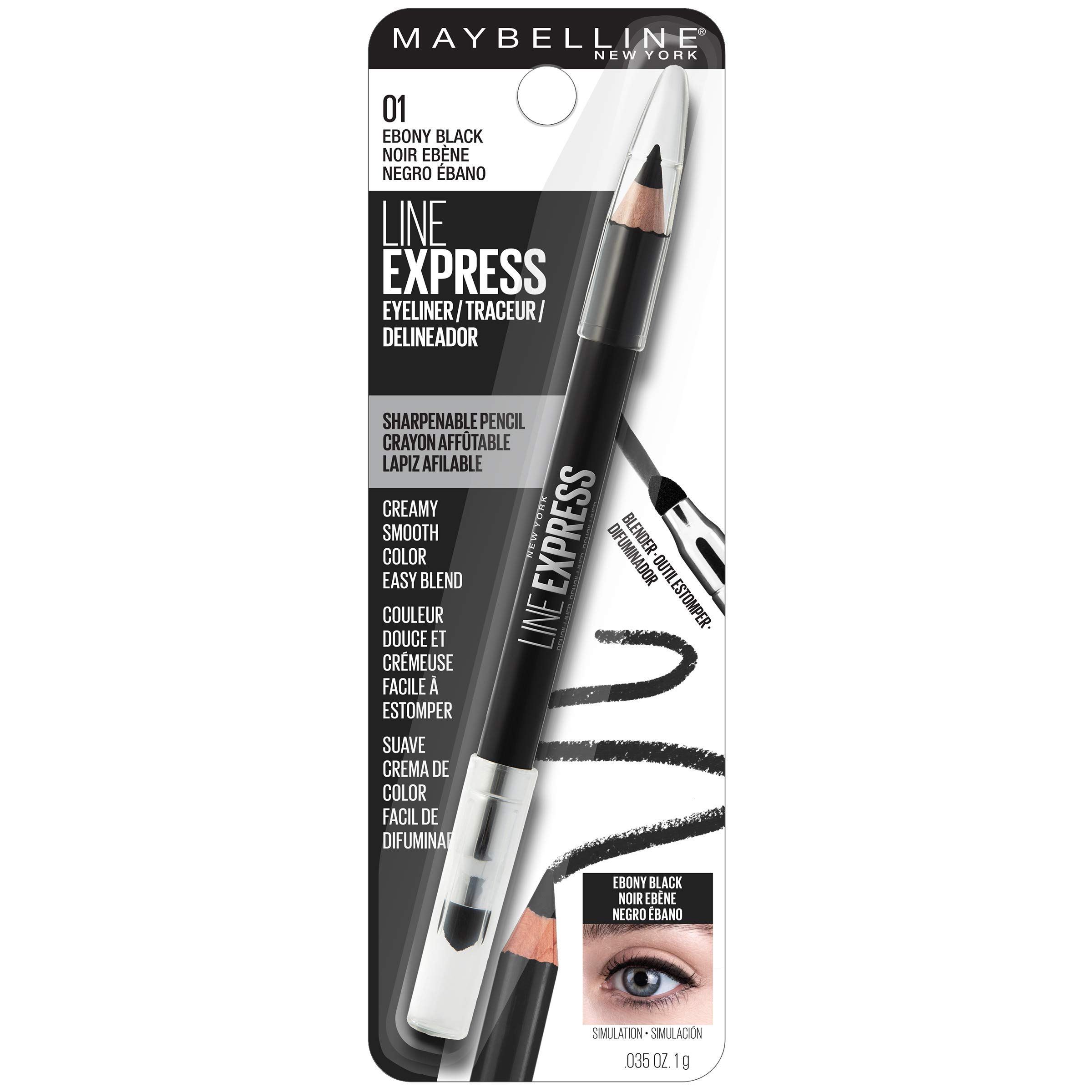 Foto 3 pulgar | Delineador De Ojos Maybelline New York Line Express Ebony Black 1 Ml - Venta Internacional.