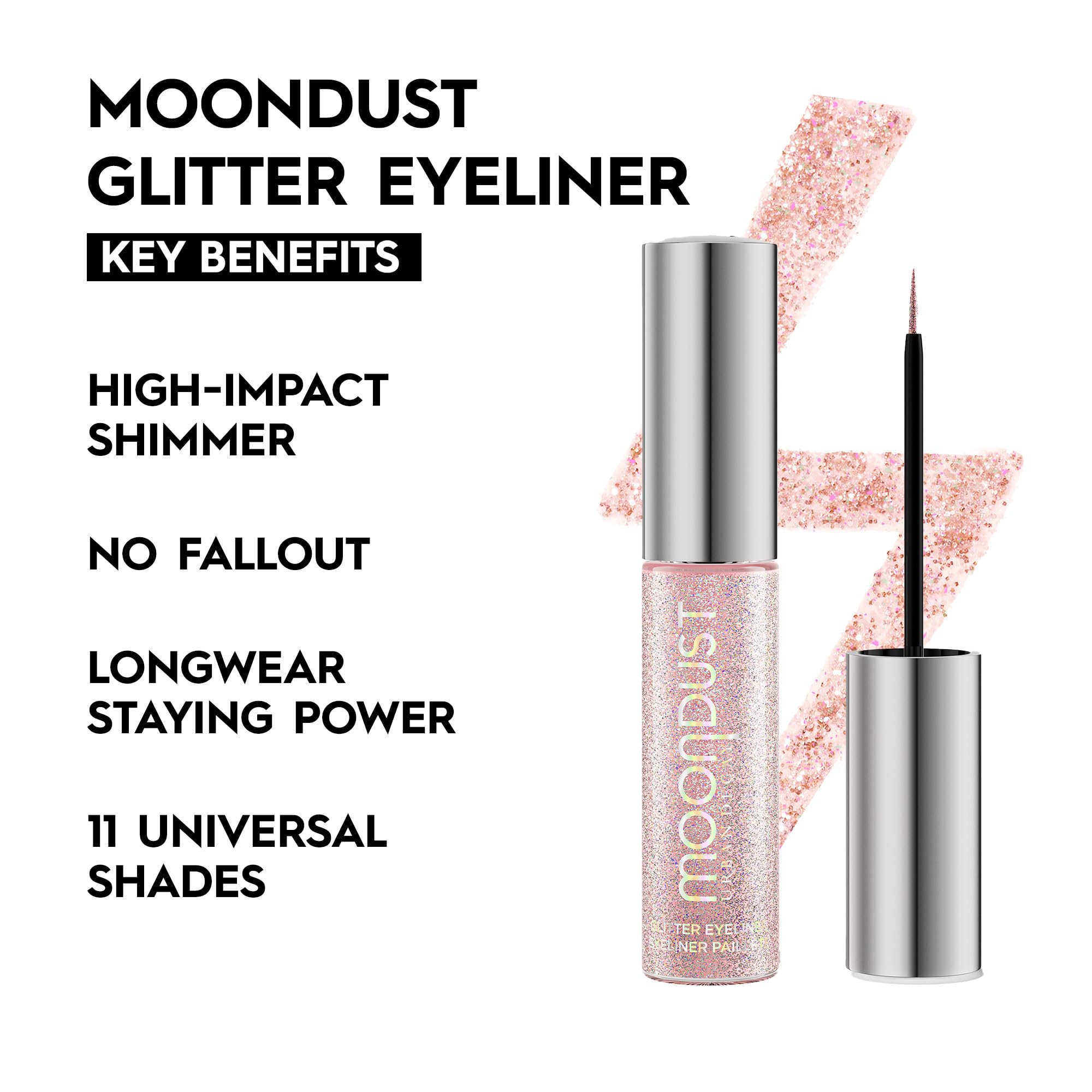 Foto 4 pulgar | Delineador De Ojos Urban Decay Moondust Liquid Glitter Grind Pink - Venta Internacional.