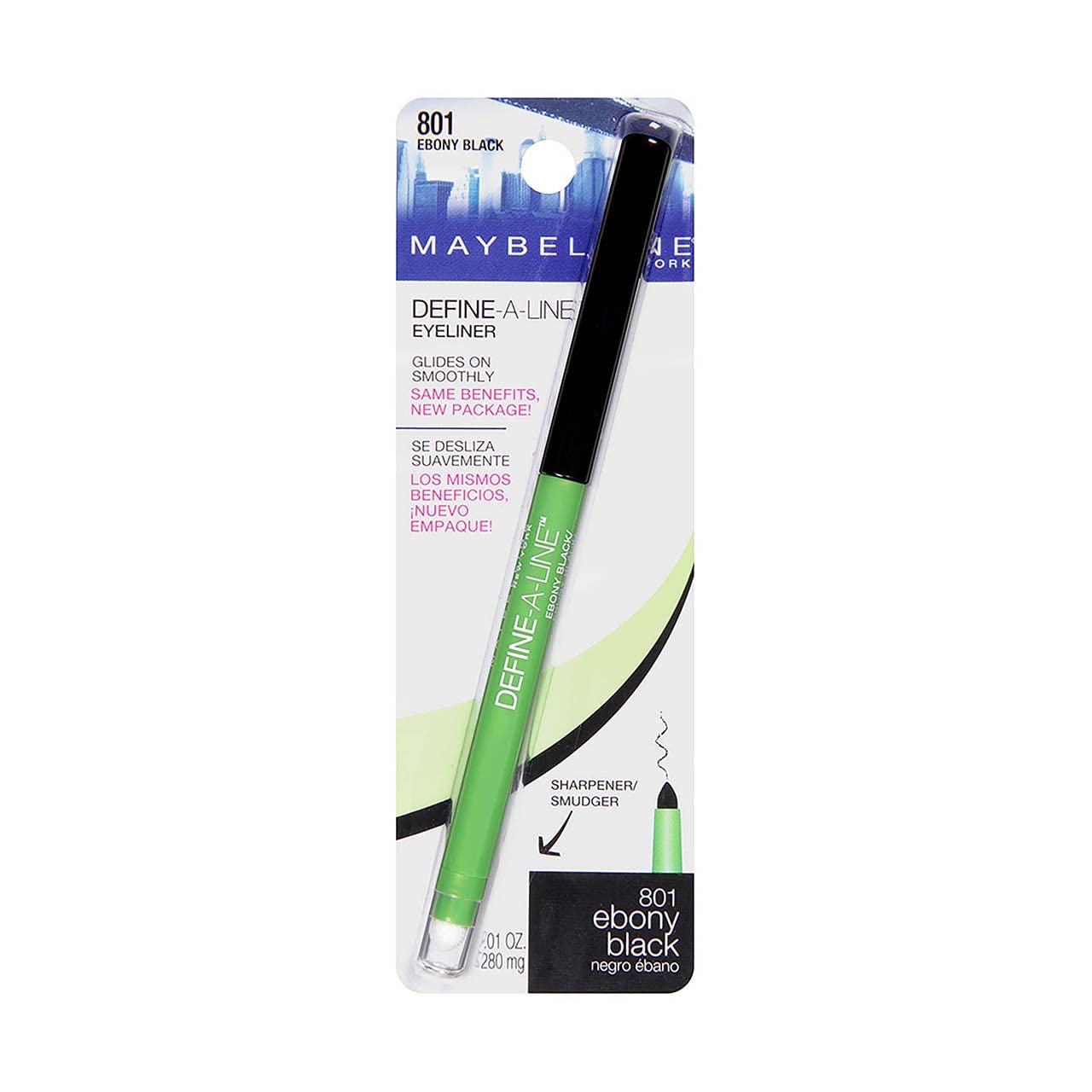 Delineador De Ojos Maybelline Define-a-line Ebony Black, 1 Ml (paquete De 3) - Venta Internacional.