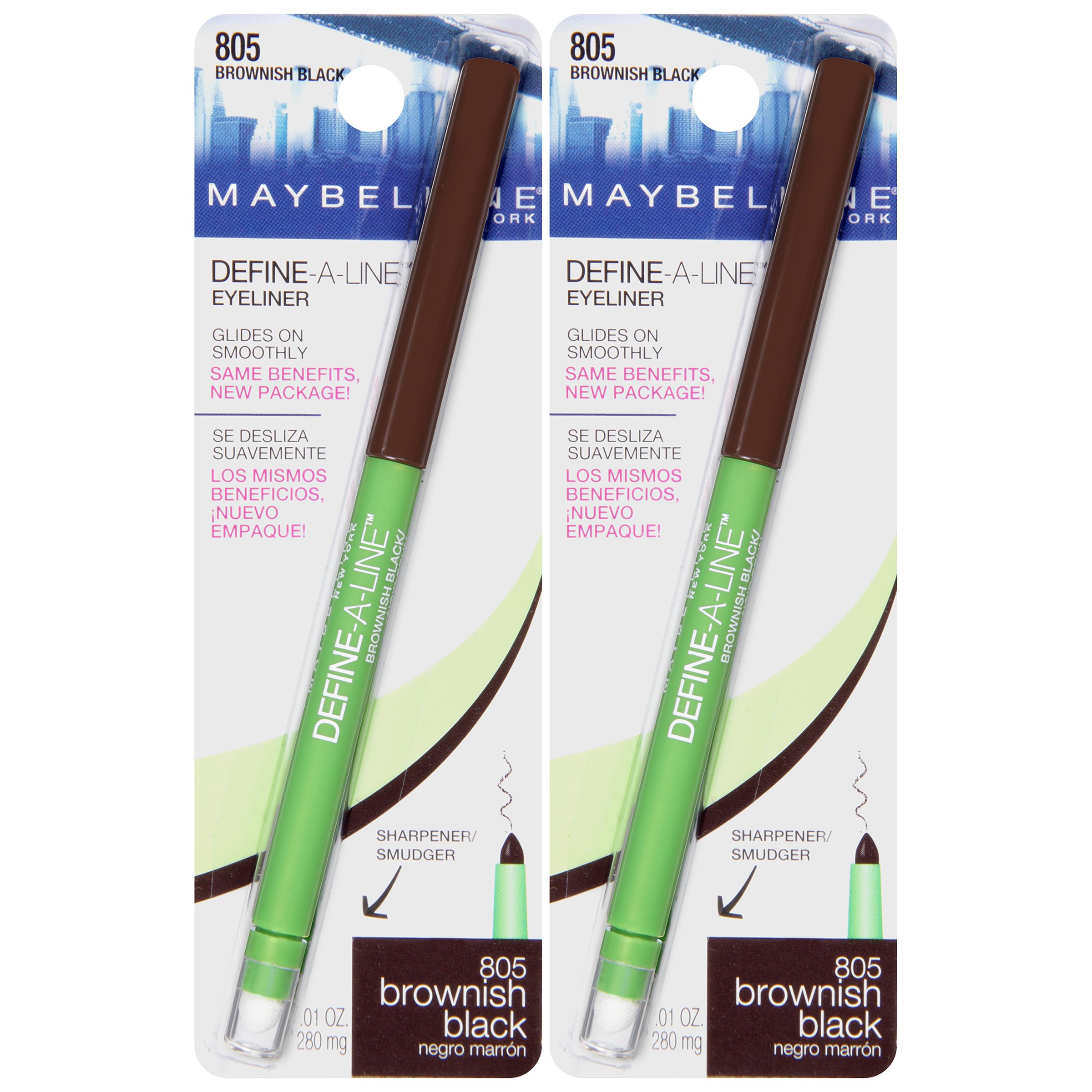 Foto 2 | Delineador De Ojos Maybelline Define-a-line Negro Parduzco (paquete De 2) - Venta Internacional.
