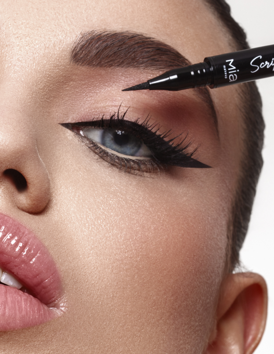 Foto 3 | Delineador En Plumón Ultrafino Mia Cosmetics Scriptous Negro Mate