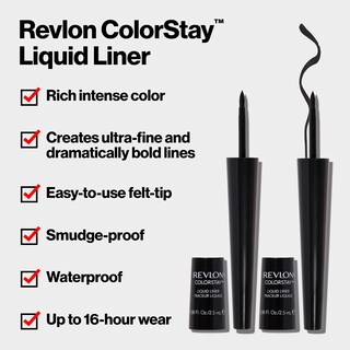 Foto 3 | Delineador Líquido Revlon Colorstay Waterproof 2,5 Ml Negro - Venta Internacional.