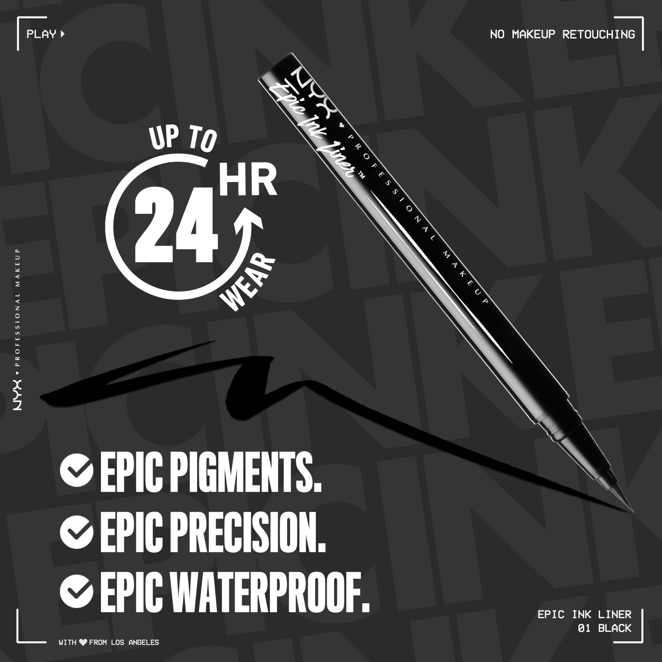 Foto 3 pulgar | Delineador Líquido Impermeable Nyx Professional Makeup Epic Ink - Venta Internacional.