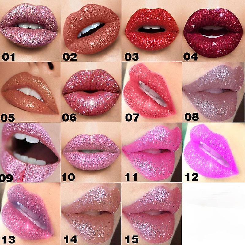 Foto 1 | Lápiz Labial Líquido Sanlin Beans Glitter 15 Colores A Prueba De Agua - Venta Internacional.