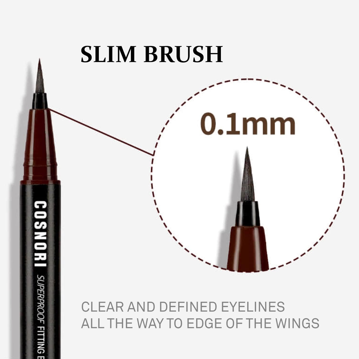 Foto 6 | Delineador De Ojos Cosnori Superproof Brush 02 Negro Y Marrón 0,6 G - Venta Internacional.