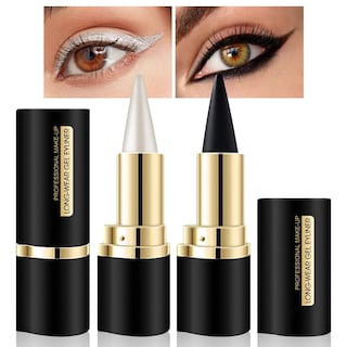 Foto 1 | Set De Lápices Delineadores De Ojos Kaely, Gel Negro Y Plateado, Impermeable, 2 Unidades - Venta Internacional.