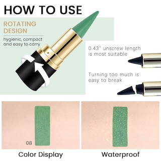 Foto 6 | Lápiz Delineador De Ojos En Gel Kaely, Verde Claro, Impermeable, A Prueba De Manchas - Venta Internacional.