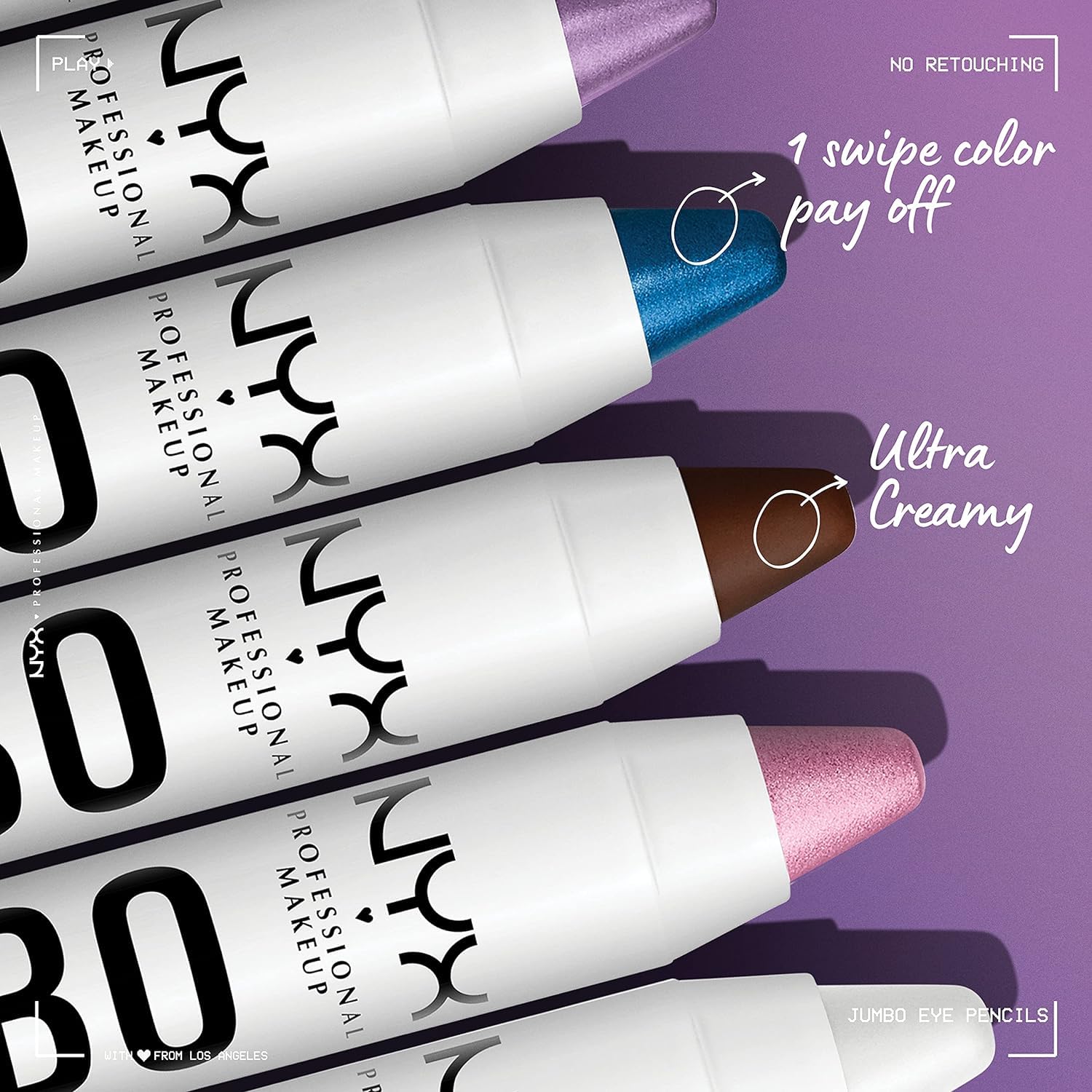 Foto 3 | Barra De Sombra De Ojos Y Lápiz Delineador De Ojos Nyx Jumbo Eggplant Violet - Venta Internacional.
