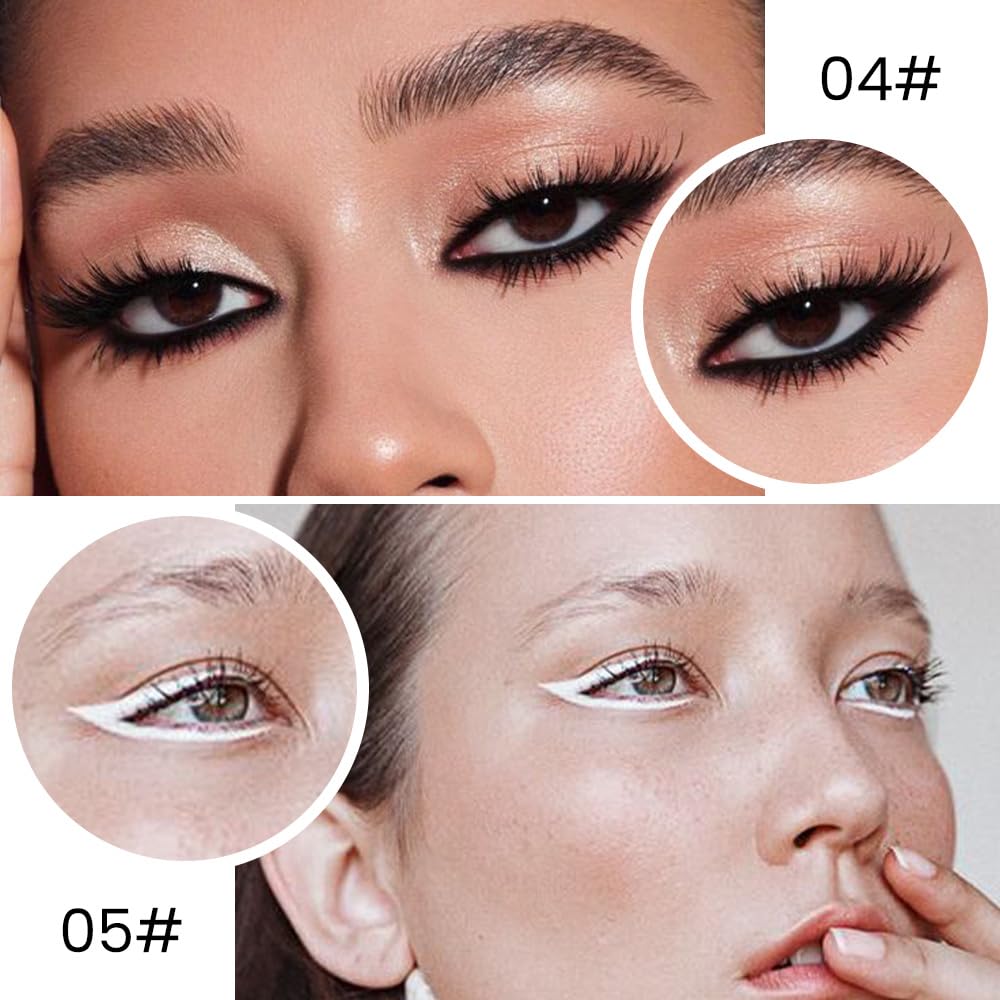 Foto 4 pulgar | Set De Lápices Delineadores De Ojos En Gel Kaely, Negros Y Blancos, Impermeables, 2 Unidades - Venta Internacional.