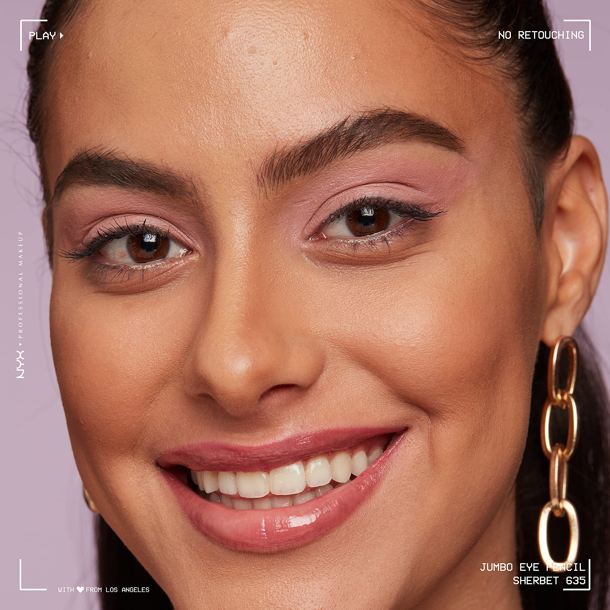 Foto 2 | Lápiz De Sombra Y Delineador De Ojos Nyx Jumbo Sherbet Coral - Venta Internacional.