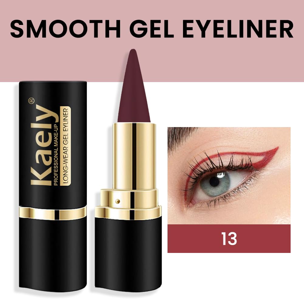 Foto 2 | Lápiz Delineador De Ojos En Gel Kaely, Rojo Oscuro, Impermeable, A Prueba De Manchas - Venta Internacional.