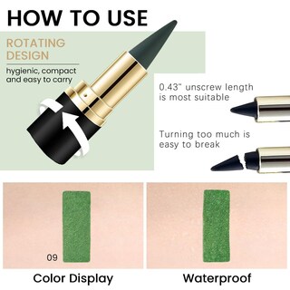 Foto 6 | Lápiz Delineador De Ojos En Gel Kaely, Verde Oscuro, Impermeable, A Prueba De Manchas - Venta Internacional.