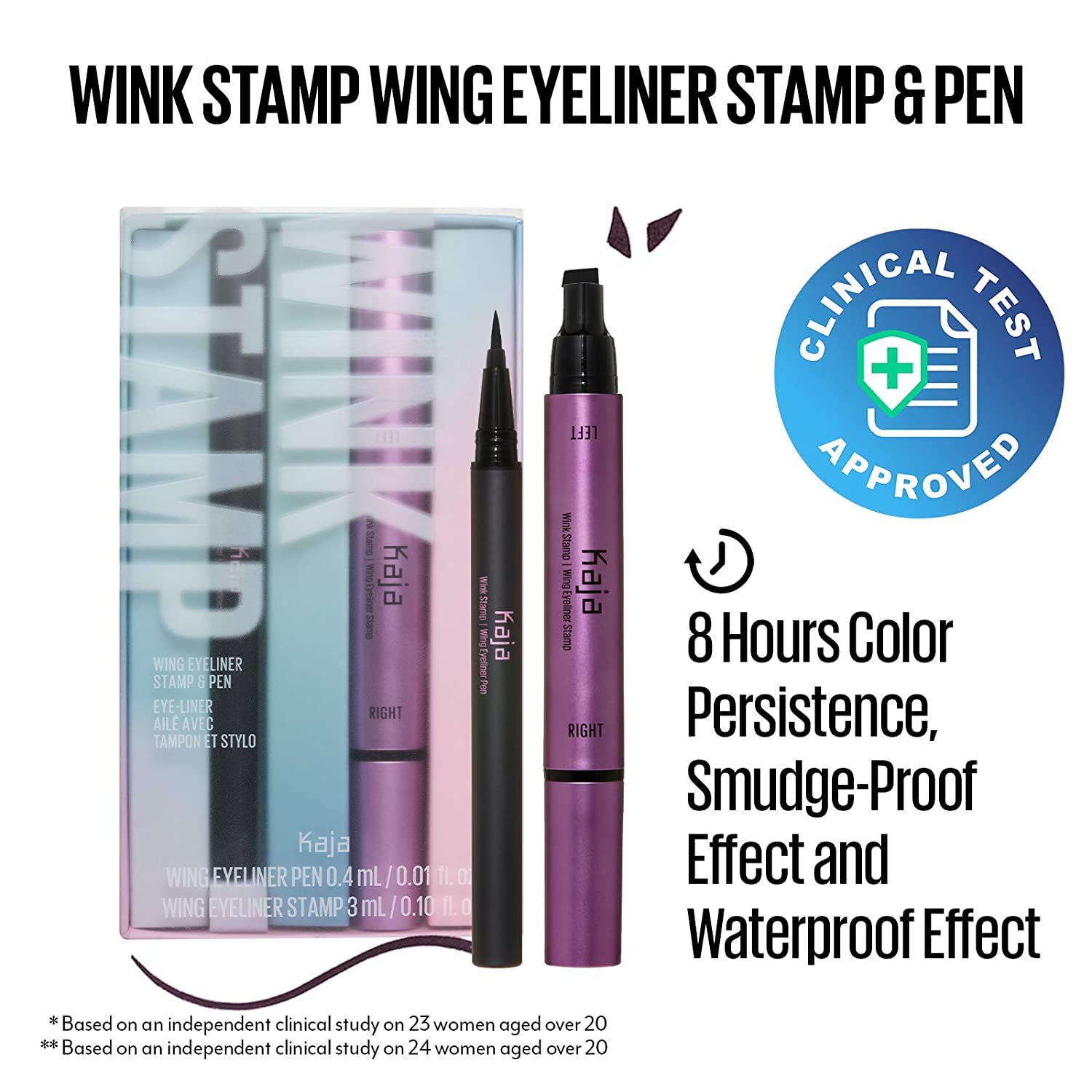 Foto 2 | Delineador De Ojos Kaja Winged Wink Stamp A Prueba De Agua Con Extracto De Aguacate - Venta Internacional.
