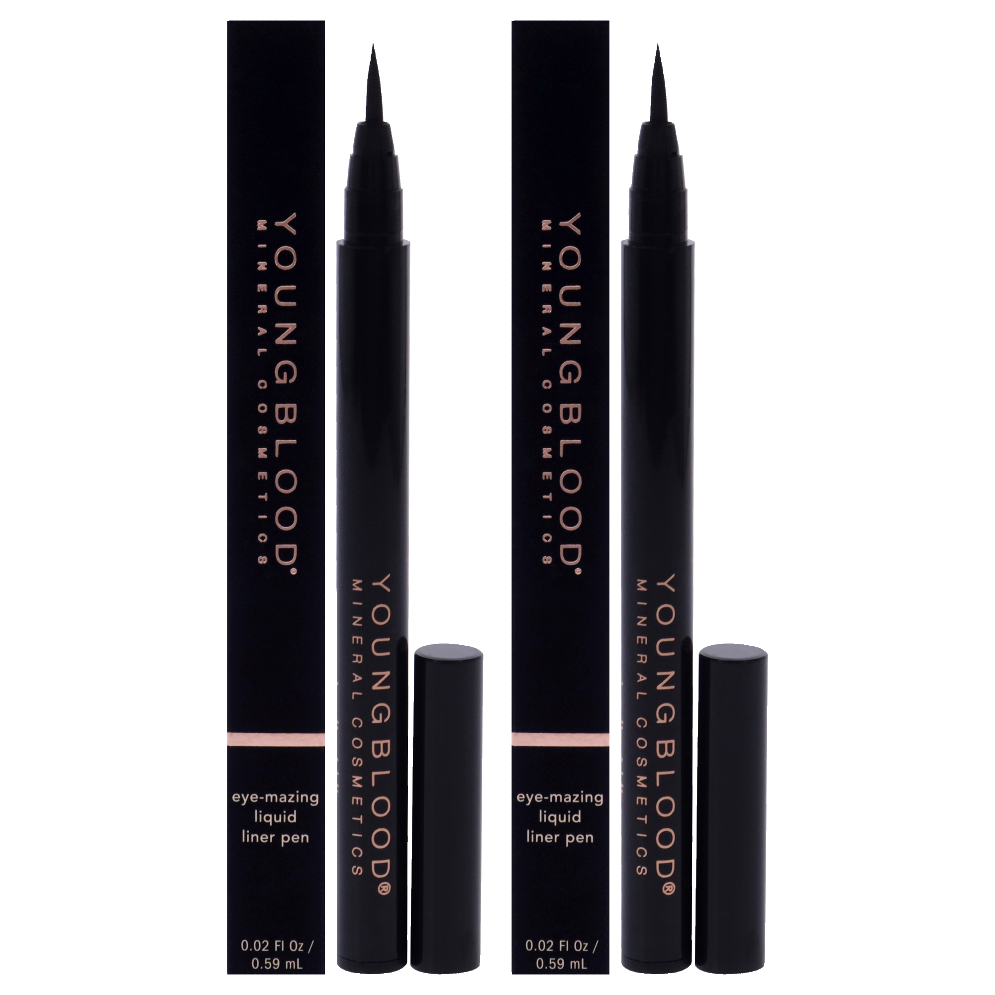 Bolígrafo Delineador Líquido Youngblood Eyemazing Noir  Paquete De 2 - Venta Internacional.