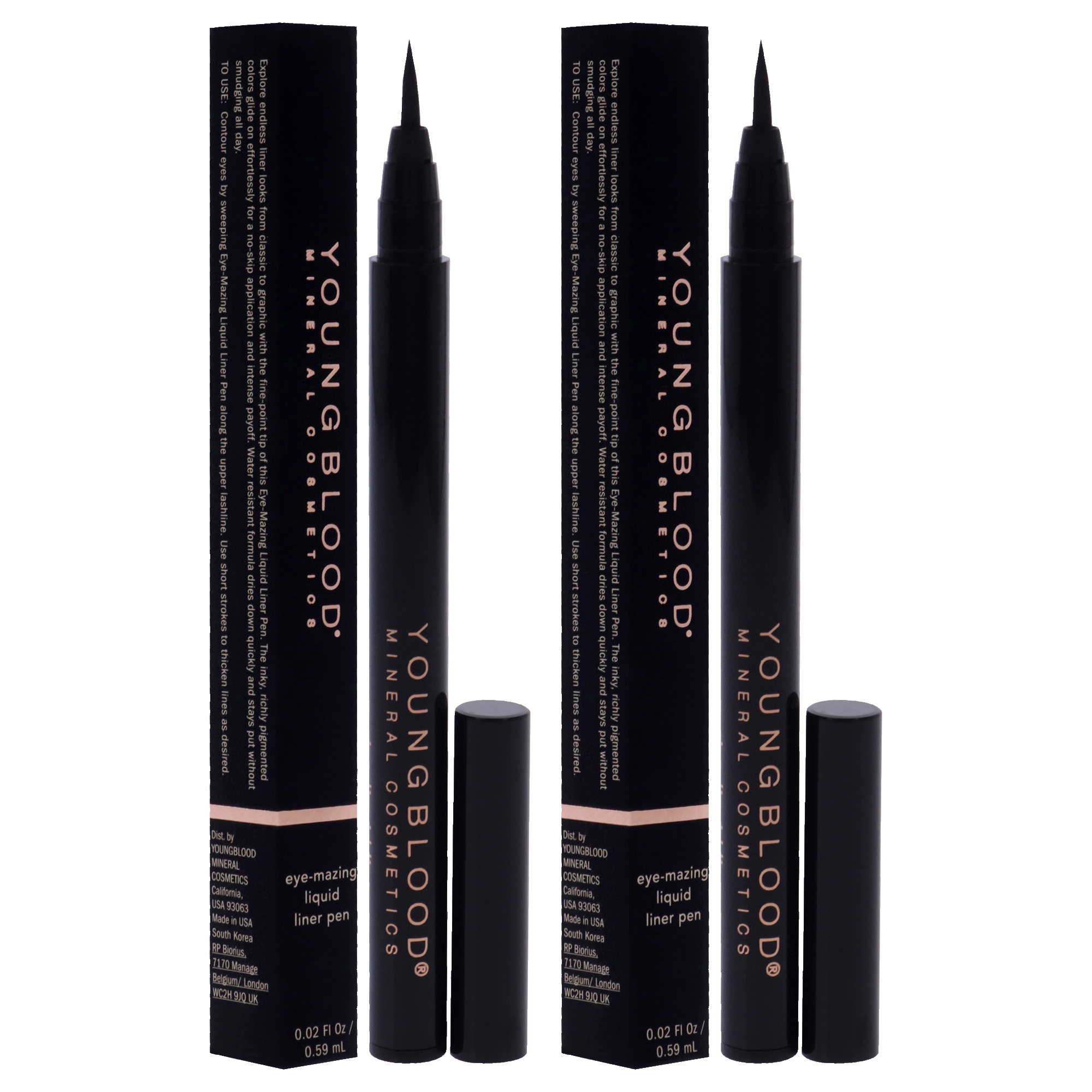 Foto 3 | Bolígrafo Delineador Líquido Youngblood Eyemazing Noir  Paquete De 2 - Venta Internacional.