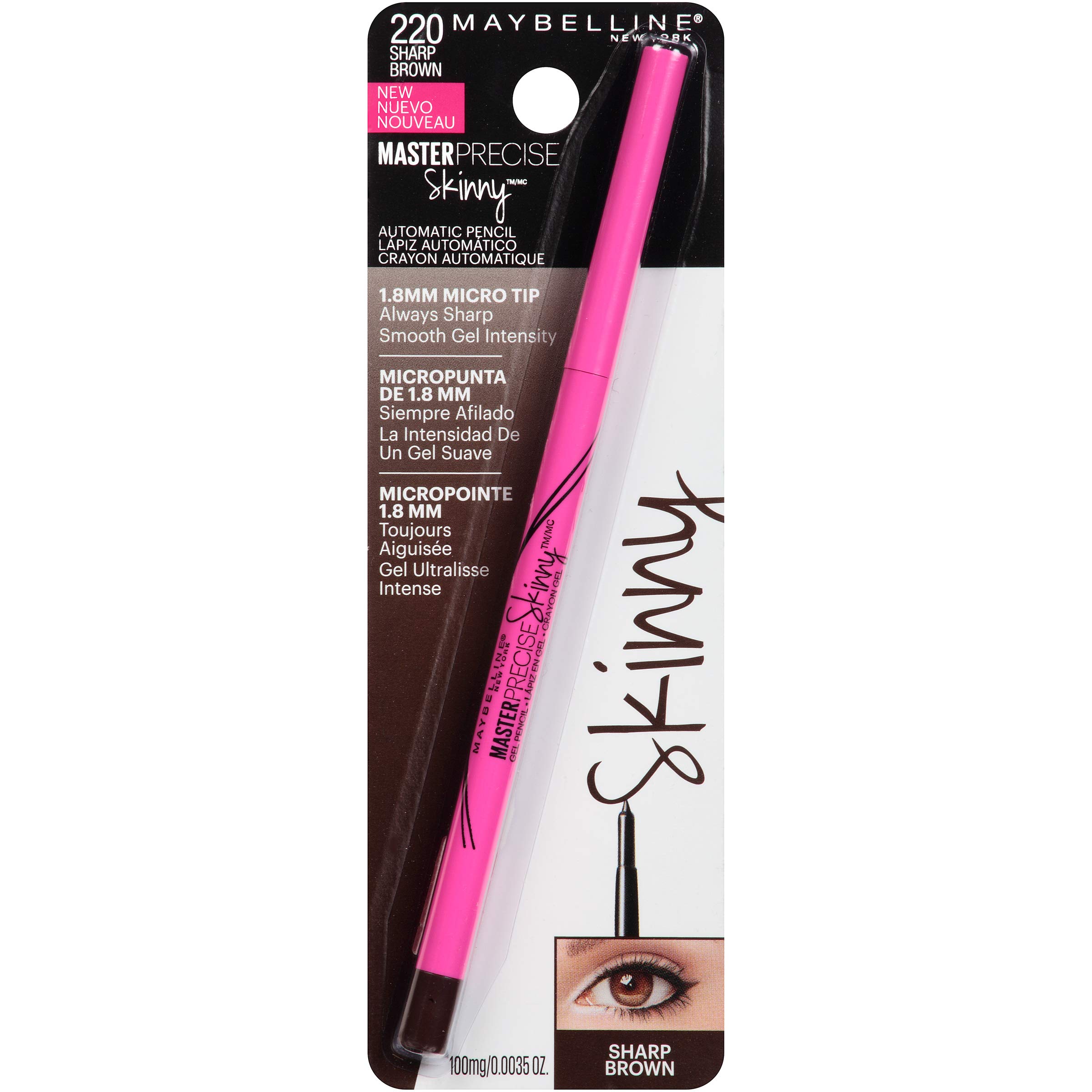 Foto 7 | Lápiz Delineador De Ojos Maybelline Master Precise Skinny Sharp Brown - Venta Internacional.