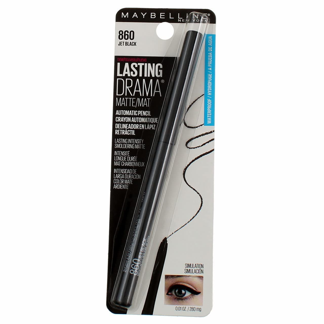 Delineador De Ojos Maybelline Eyestudio Lasting Drama Waterproof Black - Venta Internacional.