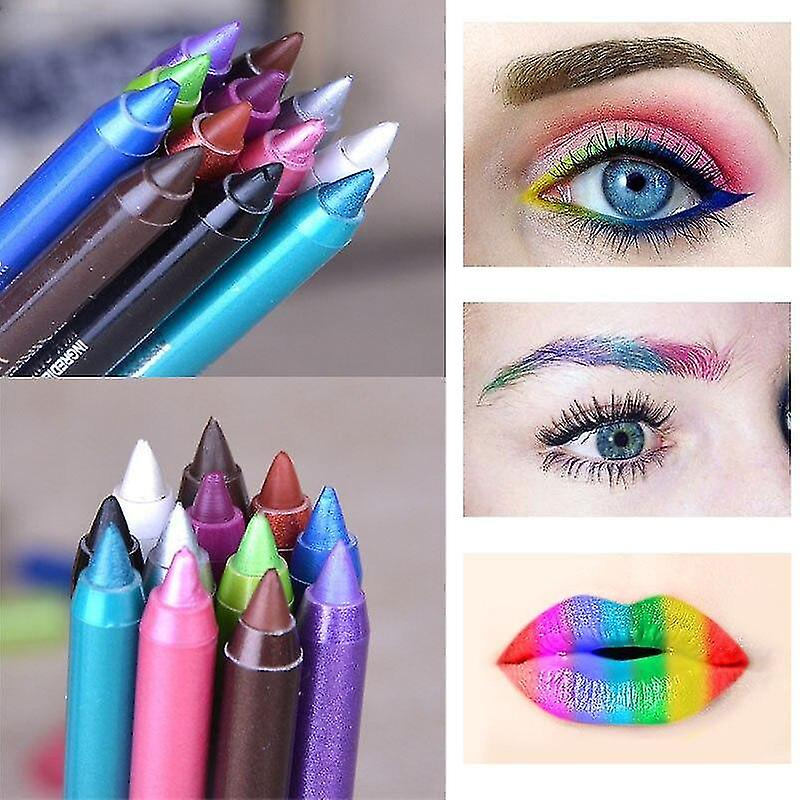 Foto 3 pulgar | Set De Delineadores De Ojos Huoguo  12 Colores Brillantes  Impermeables Y Duraderos - Venta Internacional.