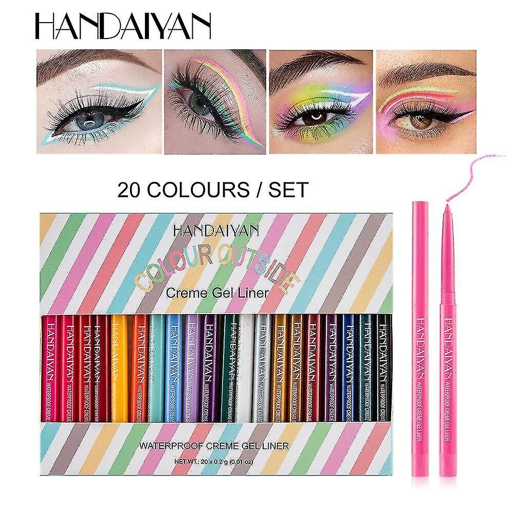 Foto 4 pulgar | Delineador De Ojos Huoguo Delineador De Gel Impermeable Con Neón Pastel  20 Unidades/caja - Venta Internacional.