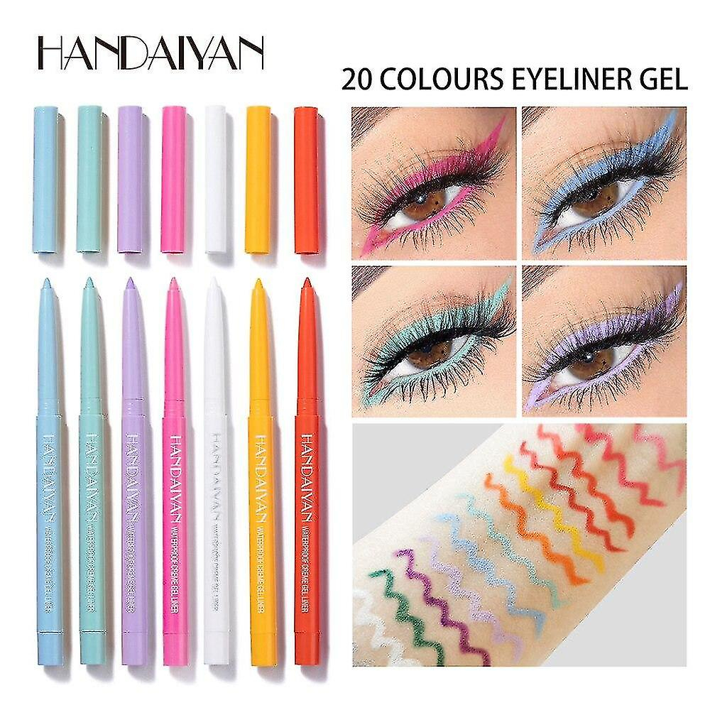 Foto 6 pulgar | Delineador De Ojos Huoguo Delineador De Gel Impermeable Con Neón Pastel  20 Unidades/caja - Venta Internacional.