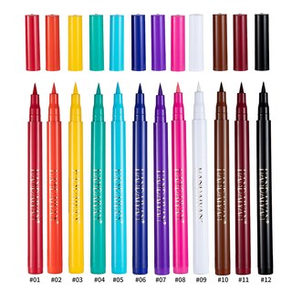 Foto 4 | Delineador De Ojos Handaiyan 12 Colores Mate De Secado Rápido 1 Ml - Venta Internacional.