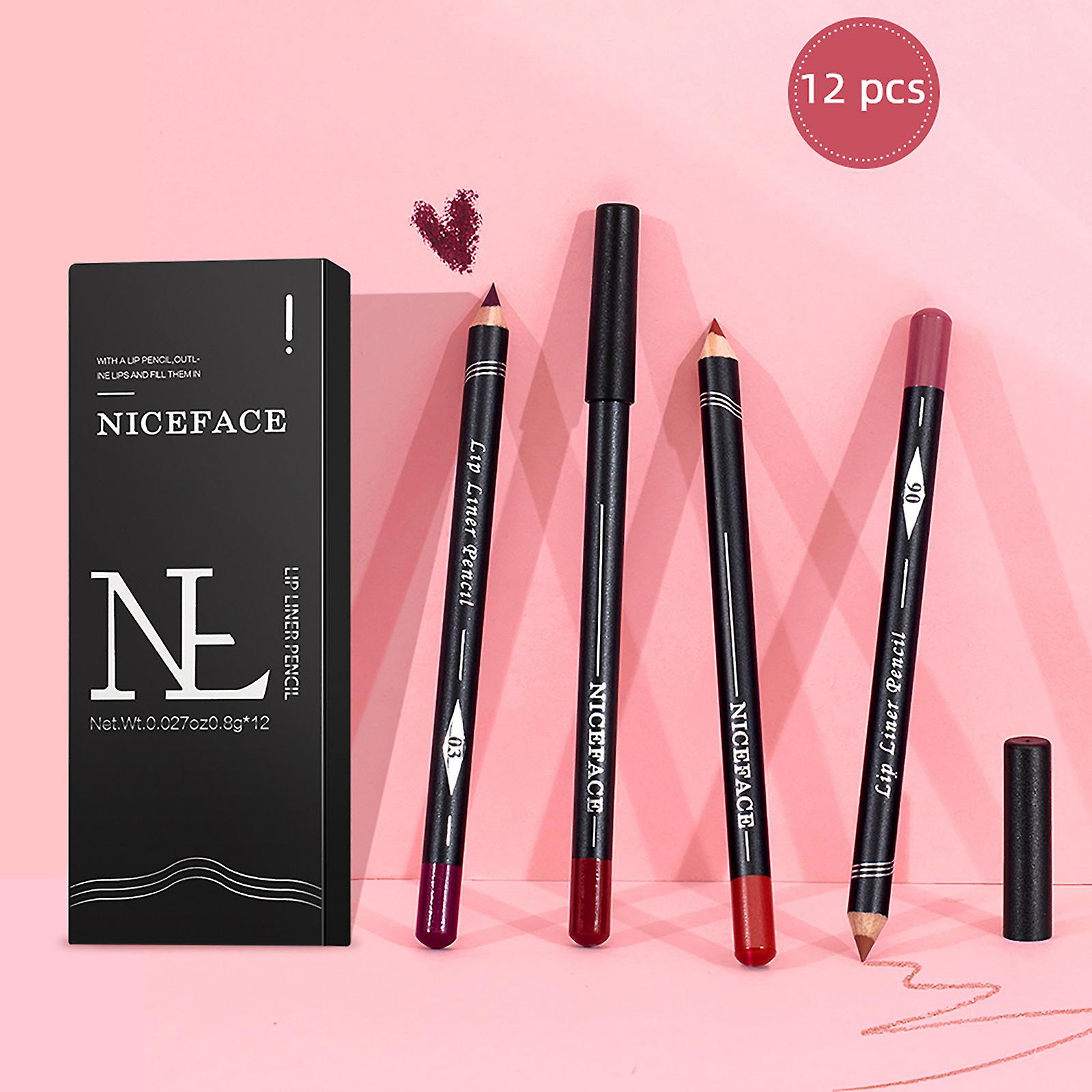 Foto 2 pulgar | Set De Delineadores De Labios Huoguo Lápiz De Labios De Terciopelo Mate Nude De 12 Colores - Venta Internacional.