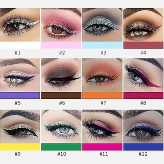 Foto 5 | Set De Delineador De Ojos Huoguo 12 Colores Líquido Mate Impermeable - Venta Internacional.