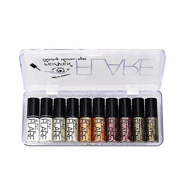 Delineador De Ojos Charm Shine  10 Unidades  Purpurina De Maquillaje Profesional - Venta Internacional.